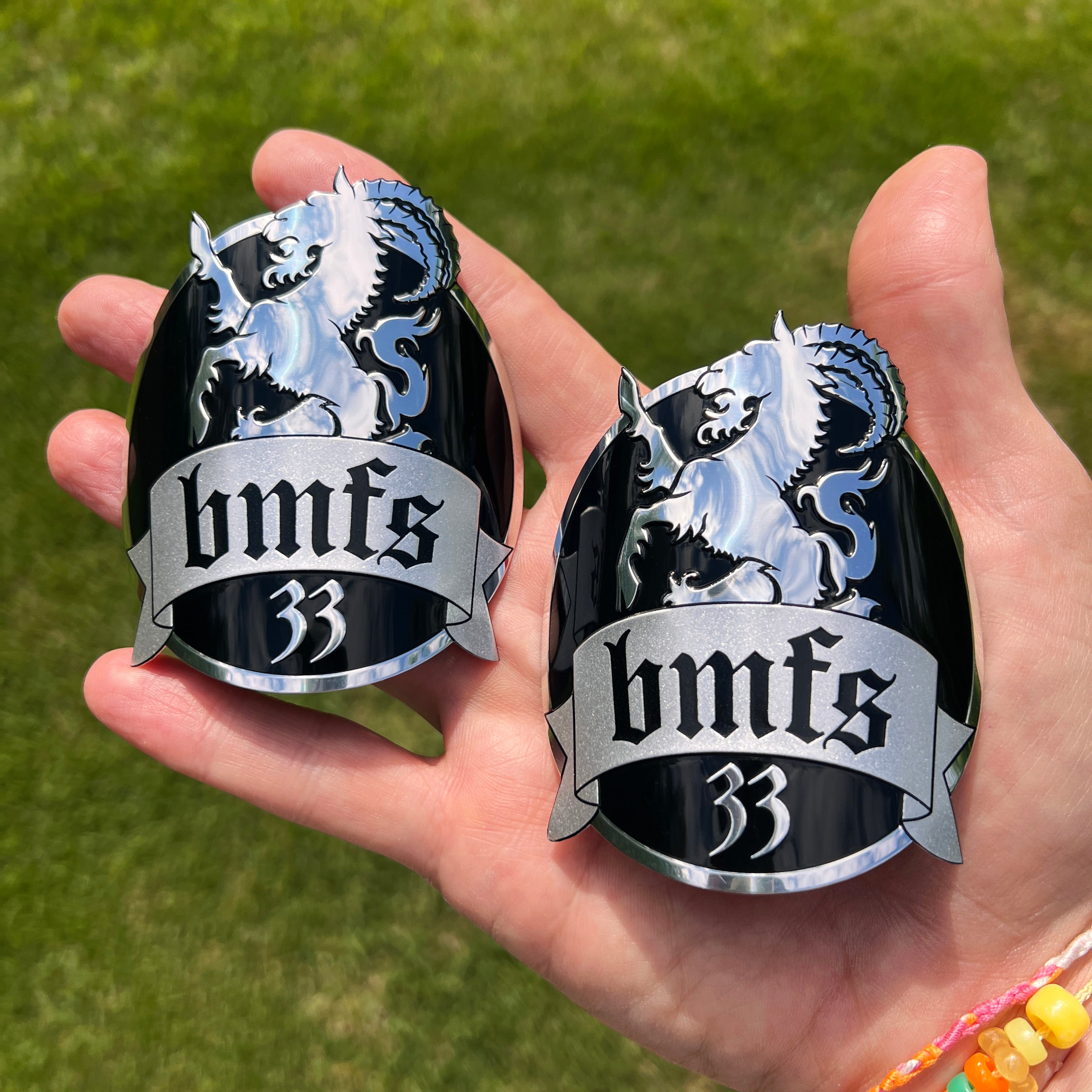 the BMFS GOAT BOTTLE BADGE - 2 PACK