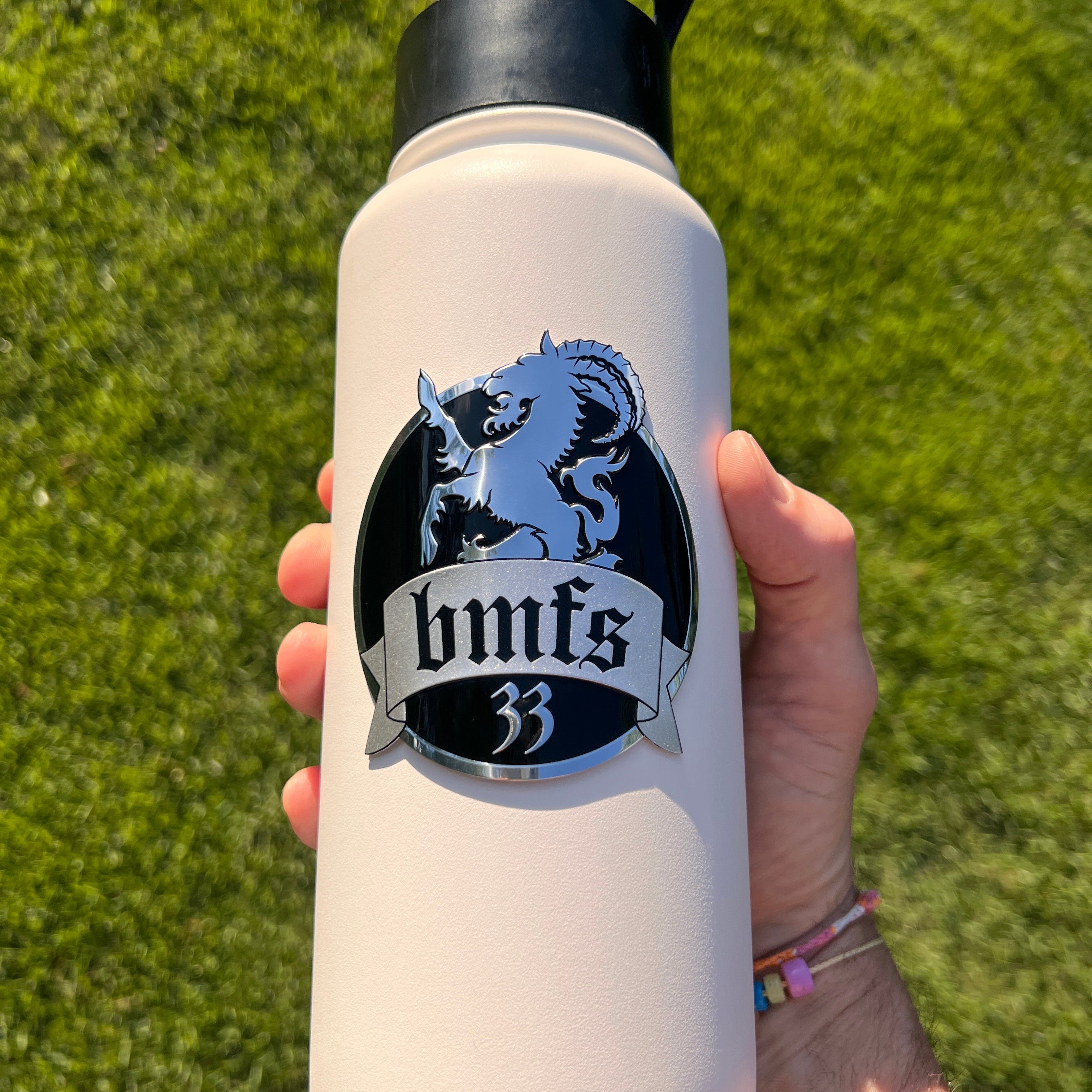the BMFS GOAT BOTTLE BADGE - 2 PACK
