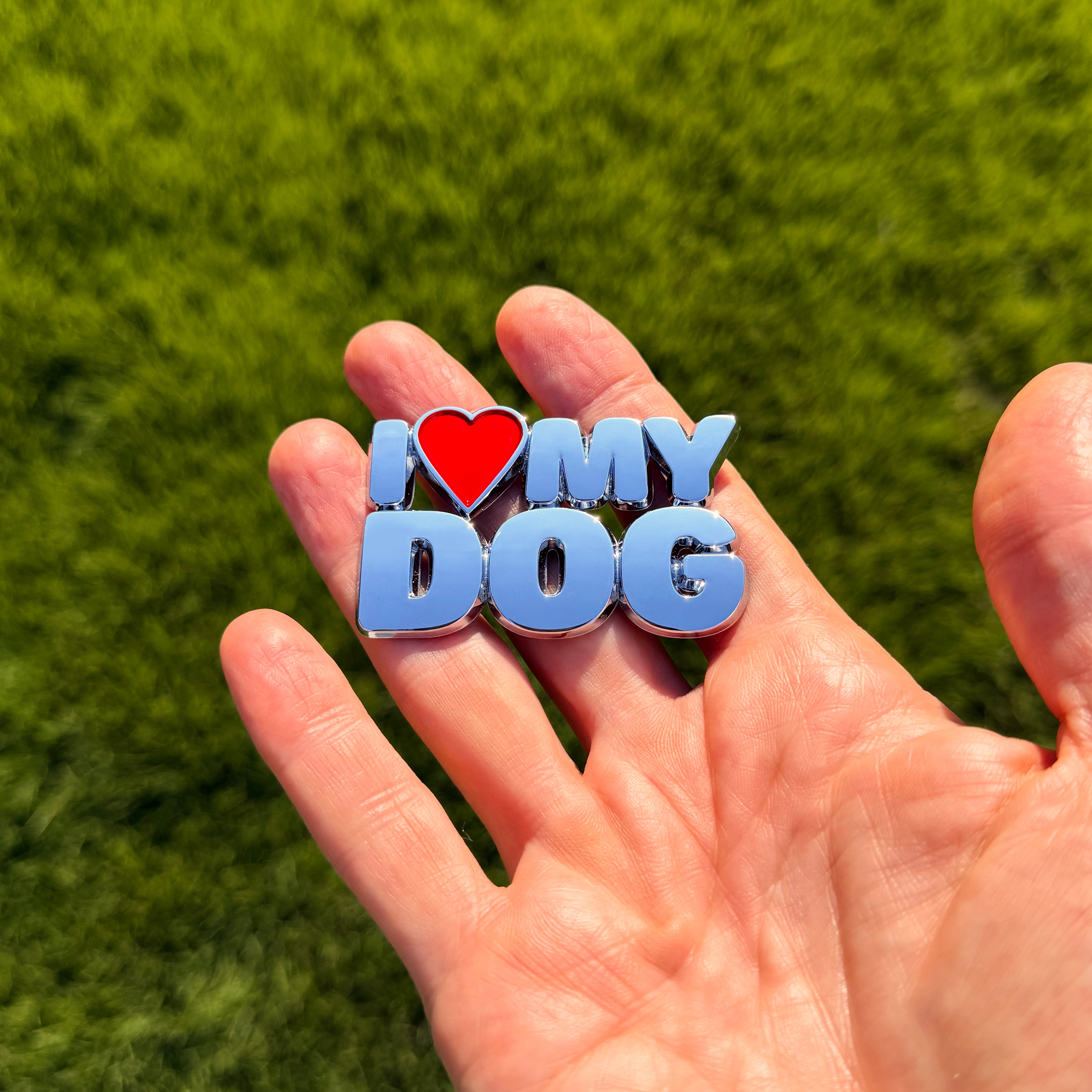 the I ♥️ MY DOG BADGE - Grateful Fred -