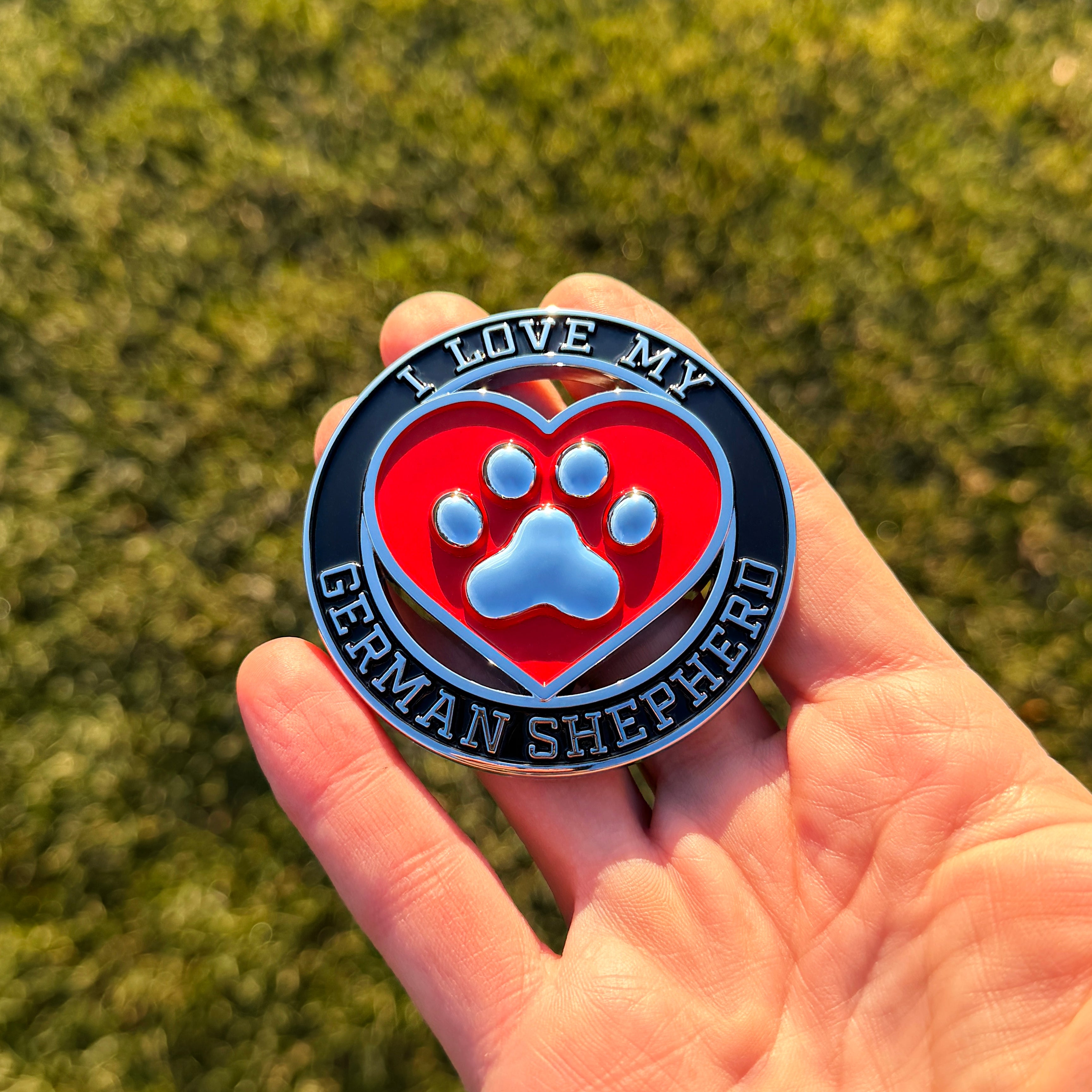 the I ♥️ MY GERMAN SHEPHERD BADGE - Grateful Fred -