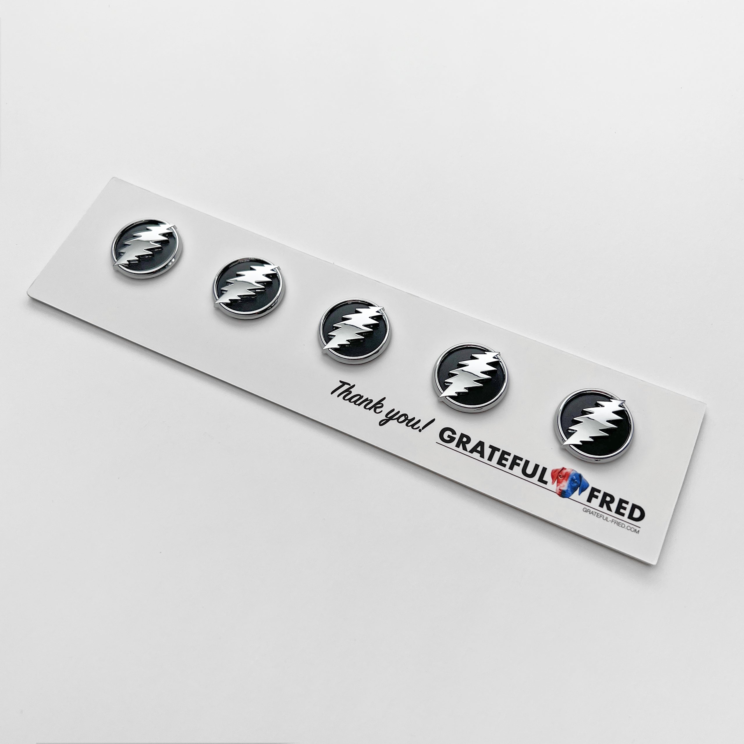 the MINI STEALIE BOLTS - Grateful Fred - Badge