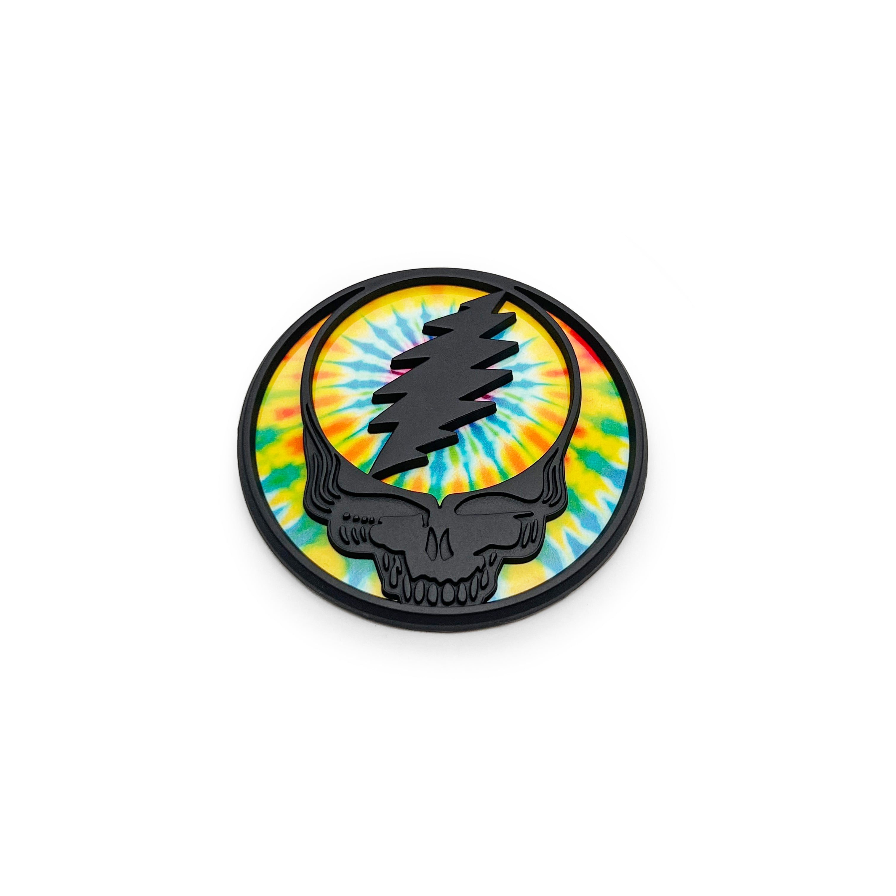 the STEALIE 2.0 - MATTE BLACK & TIE DYE - Grateful Fred - Badge