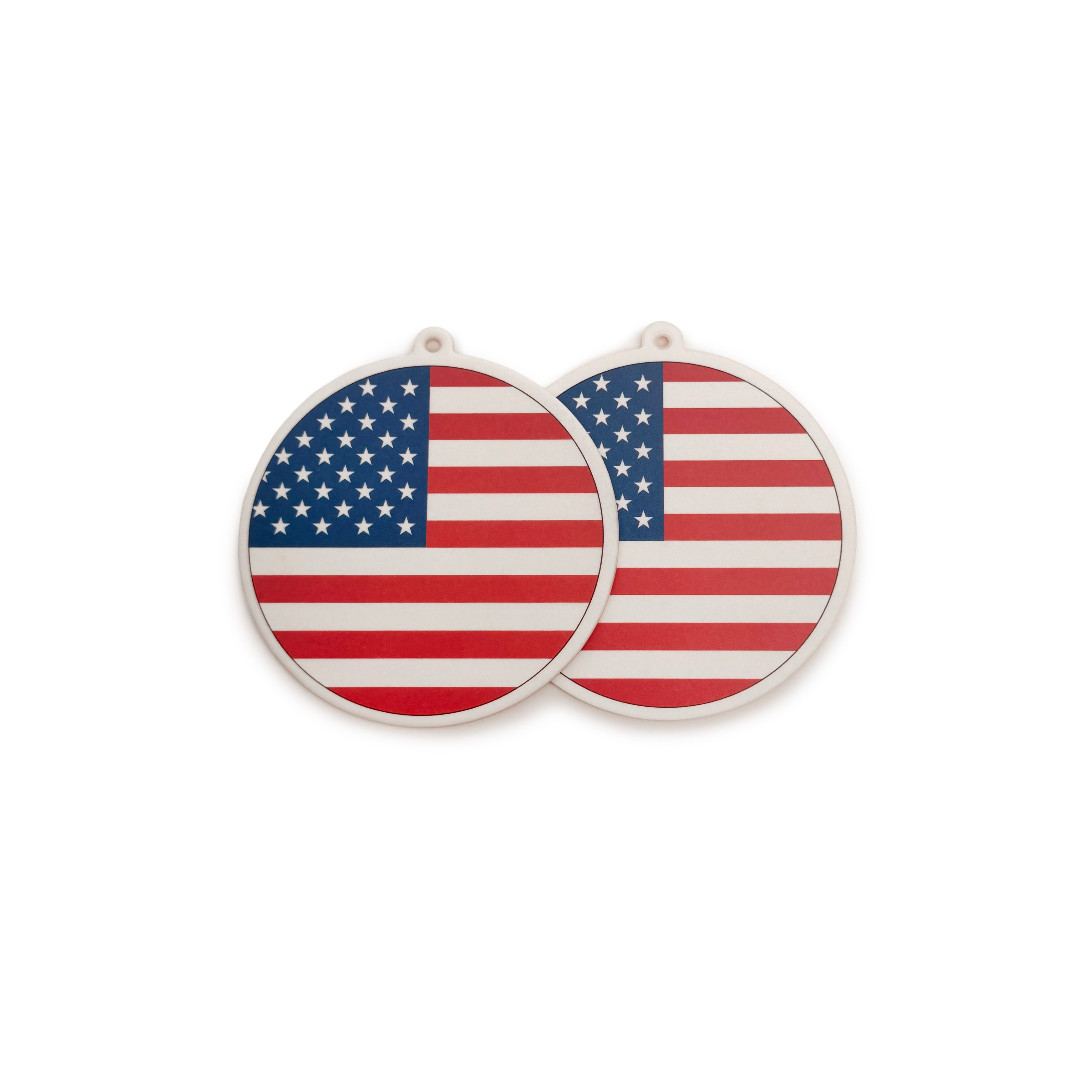 the ROUND USA FLAG AIR FRESHENER - 2 PACK - Grateful Fred -