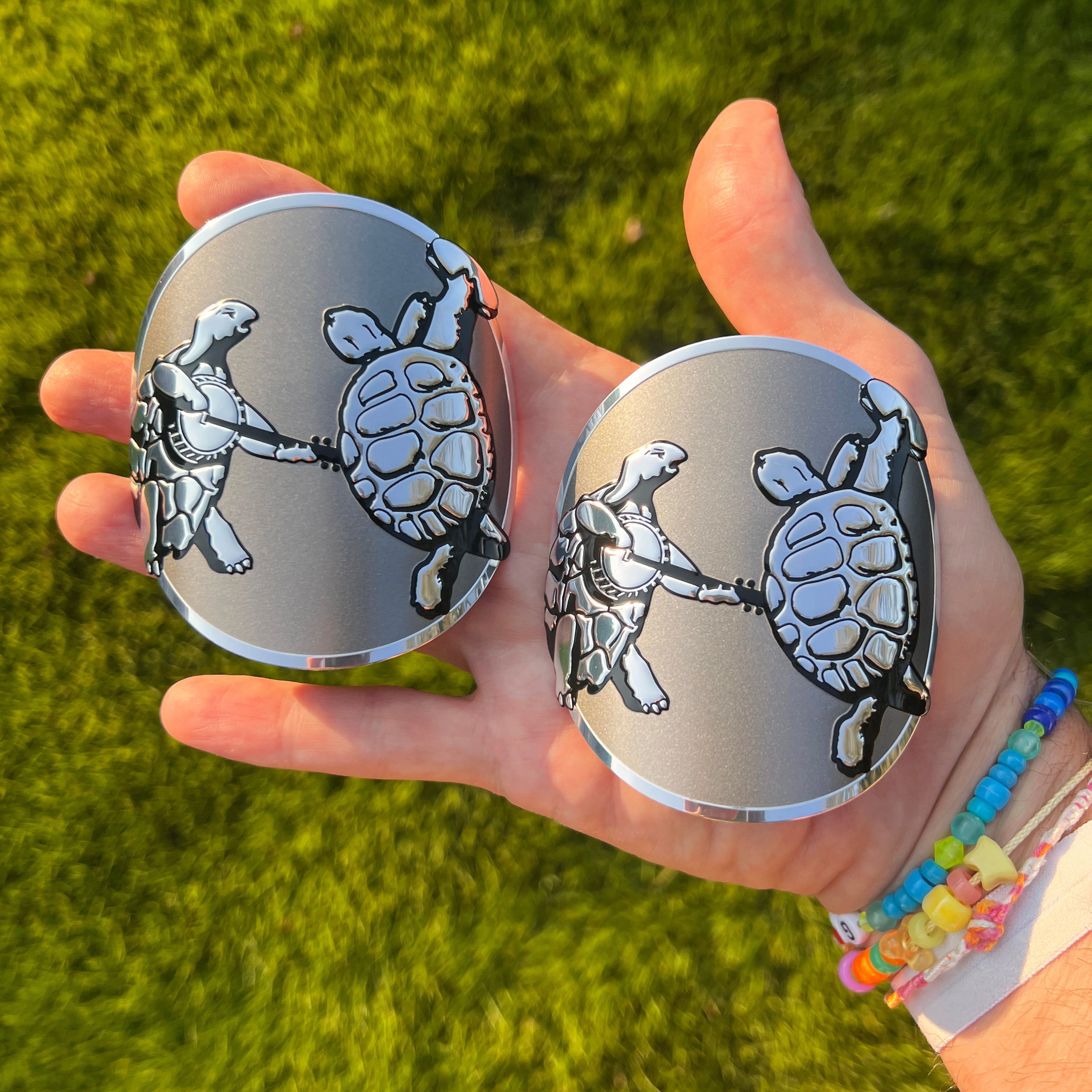 the DANCING TERRAPINS BOTTLE BADGE - 2 PACK - Grateful Fred - Bottle Badges