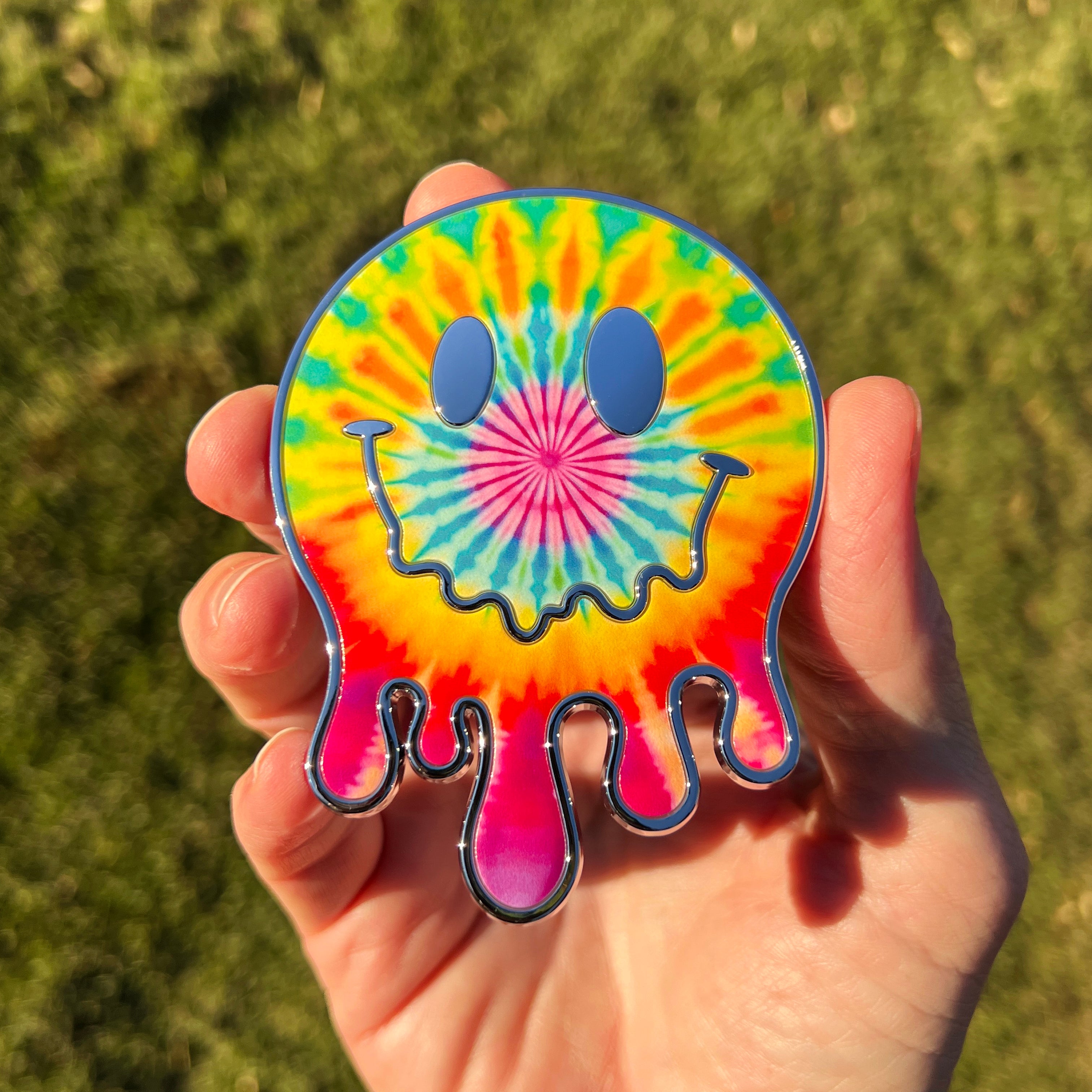 the MELTY SMILEY FACE BADGE - Grateful Fred - Badge