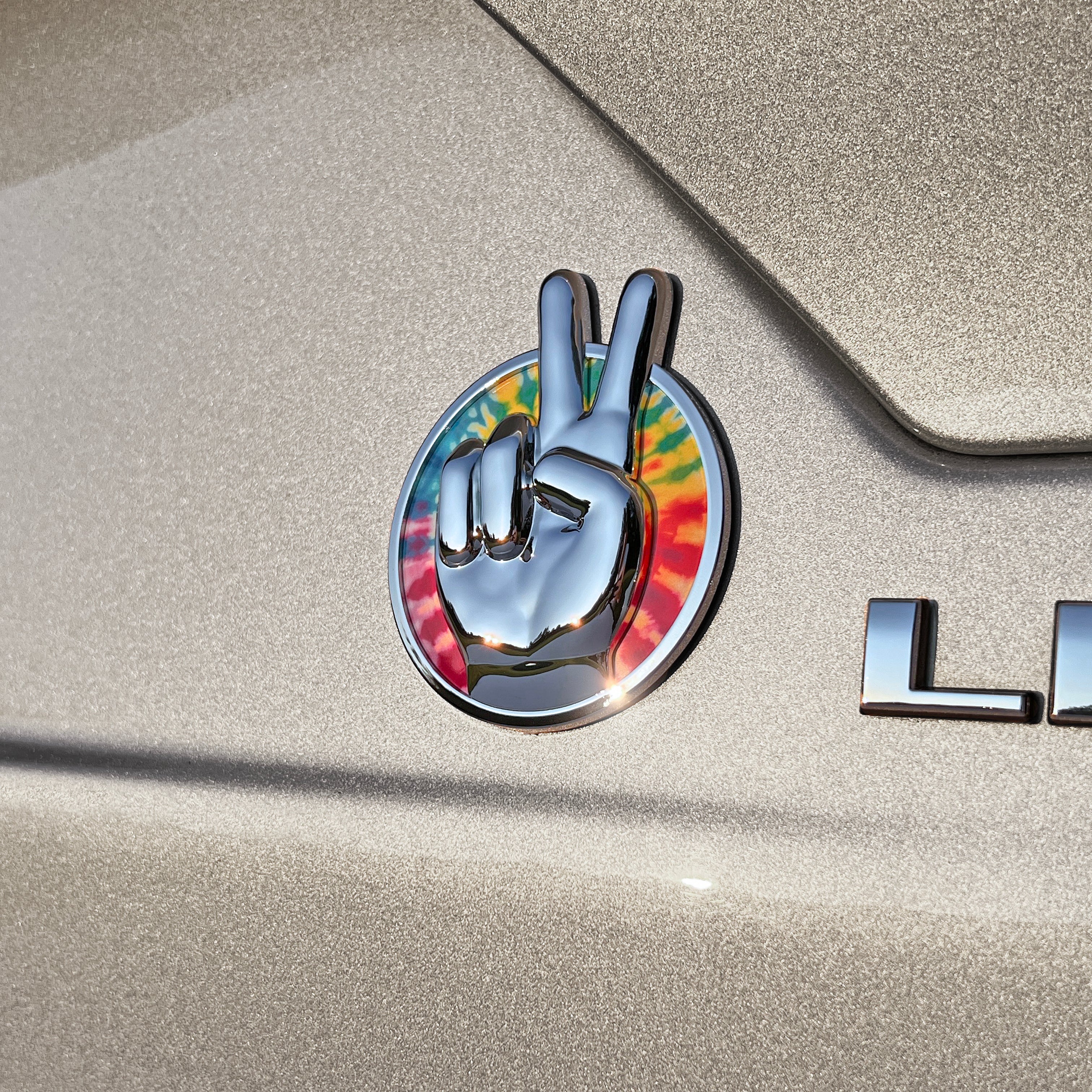 the PEACE OUT TIE-DYE BADGE - Grateful Fred - Badge