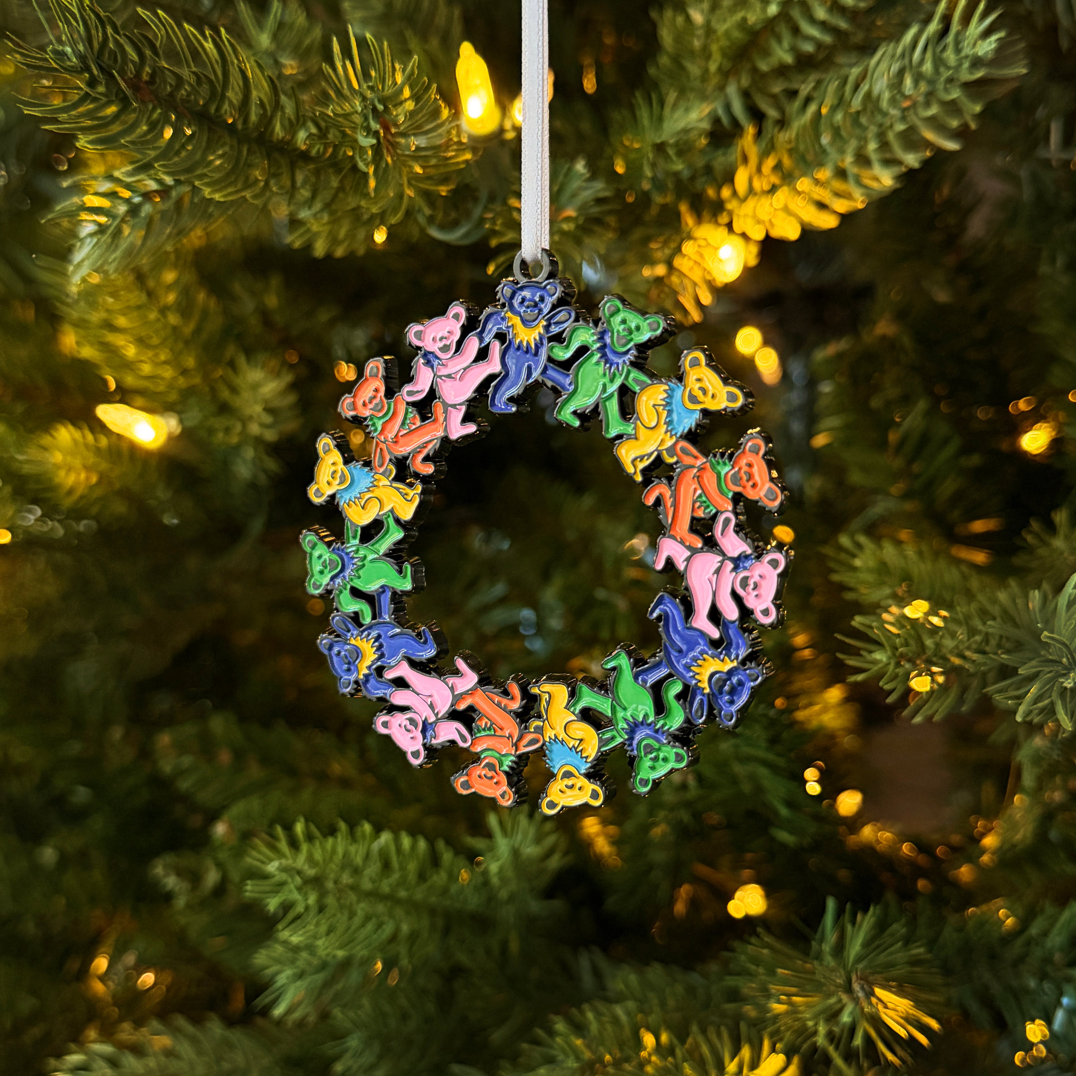 the WREATH OF BEARS ENAMEL ORNAMENT