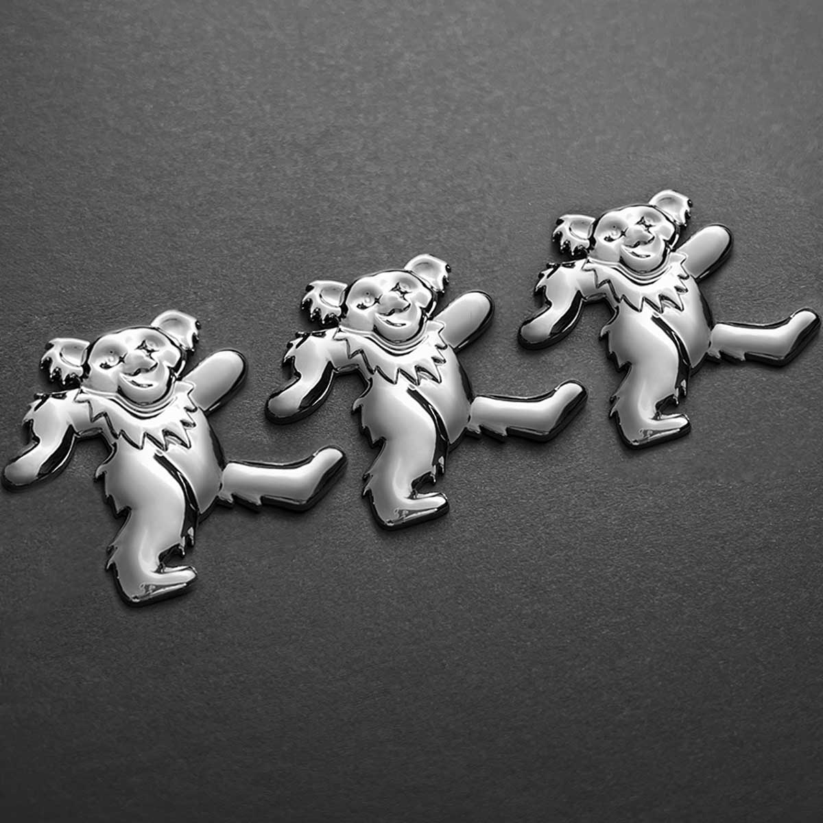 the 3 BEARS IN THE SADDLE CHROME BUNDLE - Grateful Fred - Vehicle Emblems & Hood Ornaments