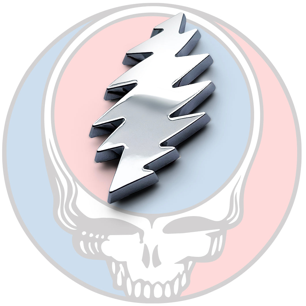 the BOLT - Grateful Fred - Grateful Dead Chrome Bolt Emblem Badge