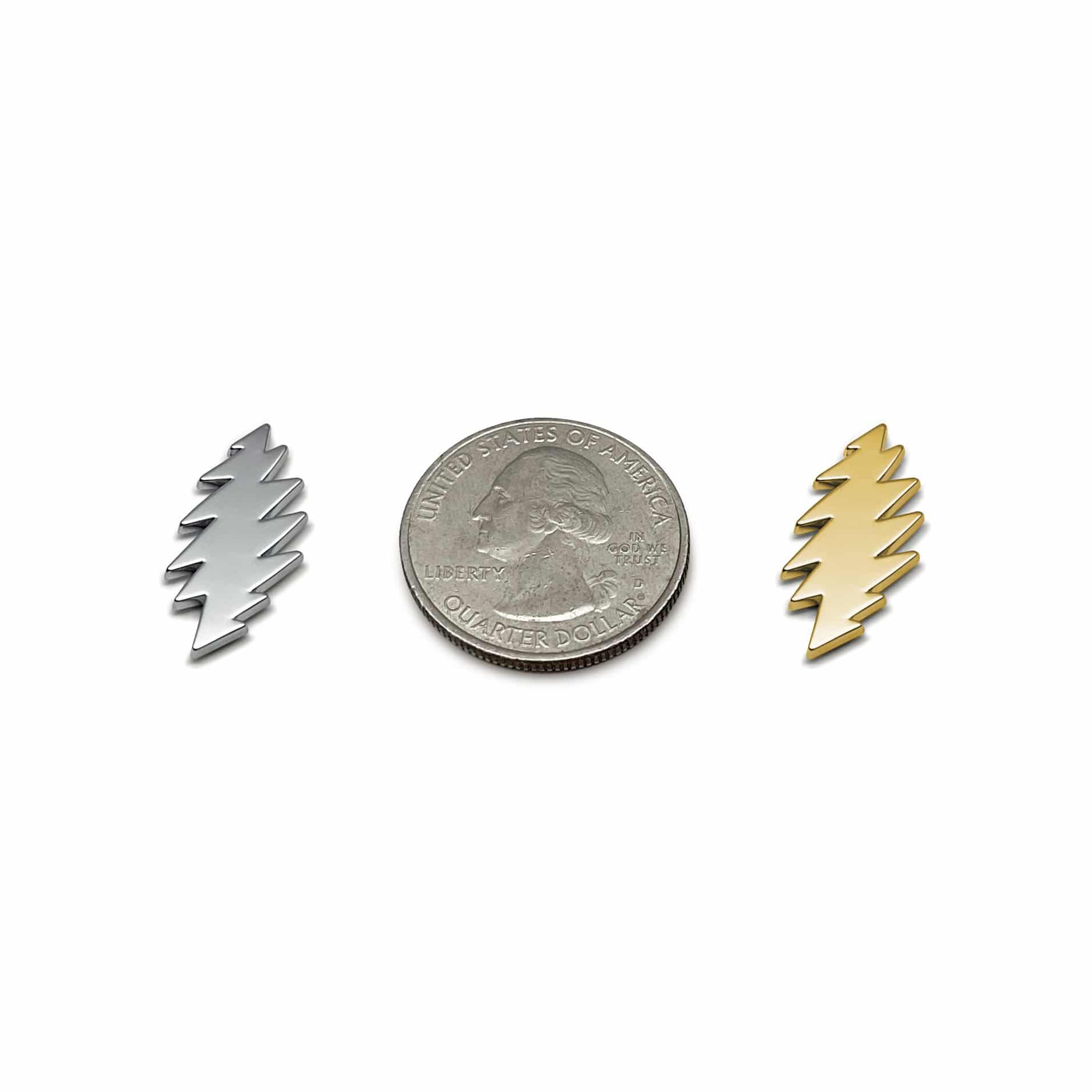 MICRO BOLT 5 PACK - Grateful Fred - Grateful Dead Chrome Micro Bolt Emblem Badge