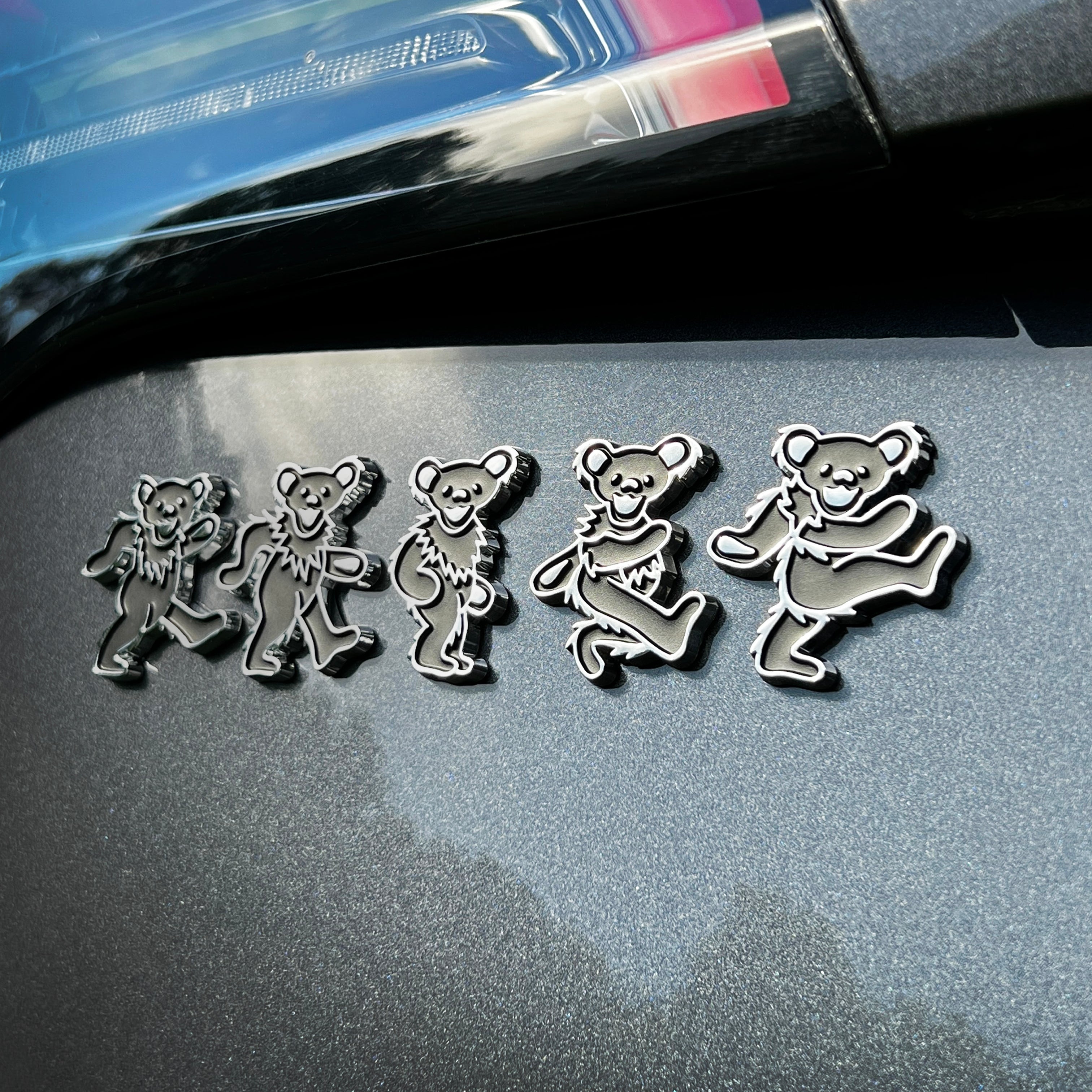 the BEAR BADGE 5 PACK - Grateful Fred - Vehicle Emblems & Hood Ornaments