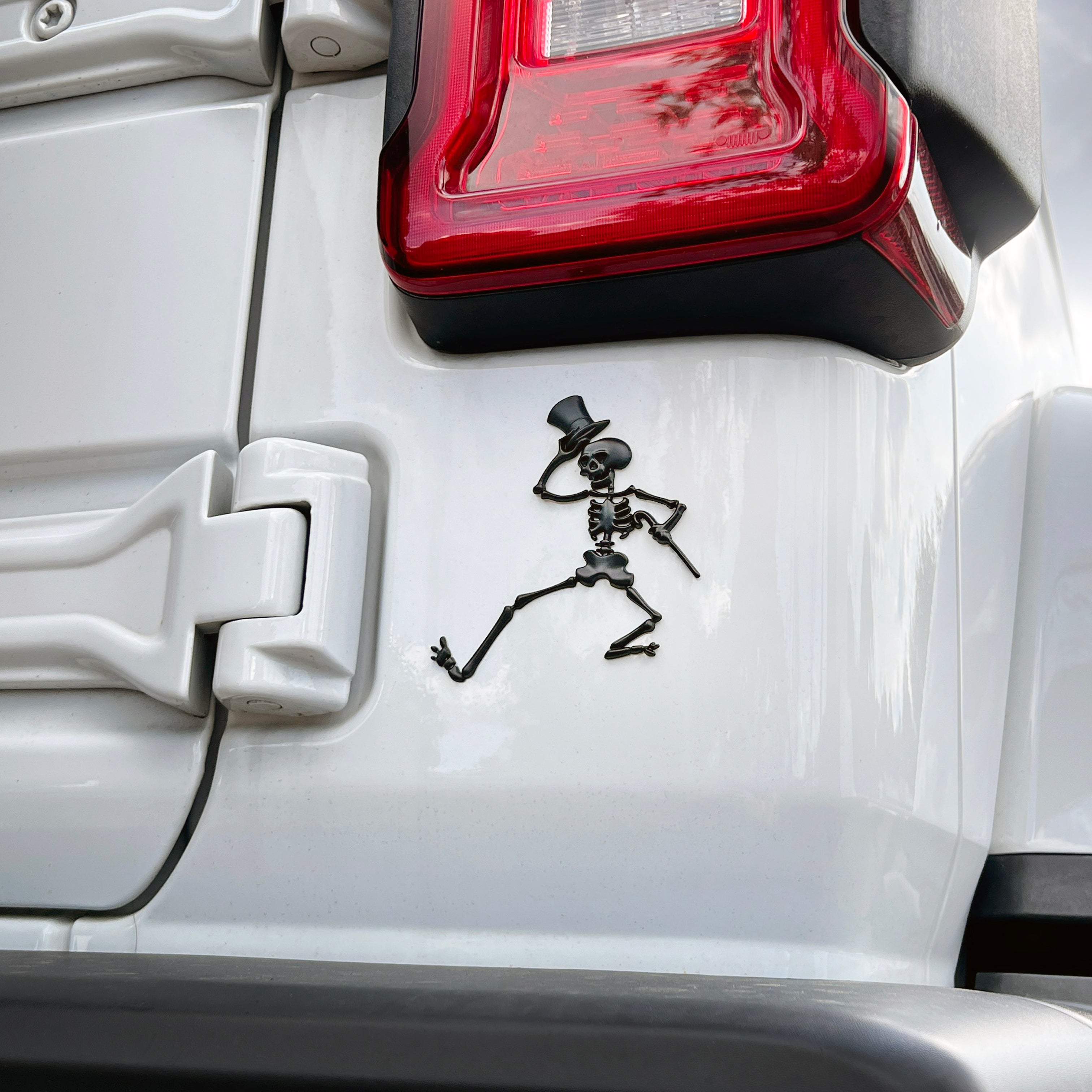 the DANCING SKELETON BADGE - Grateful Fred - Vehicle Emblems & Hood Ornaments