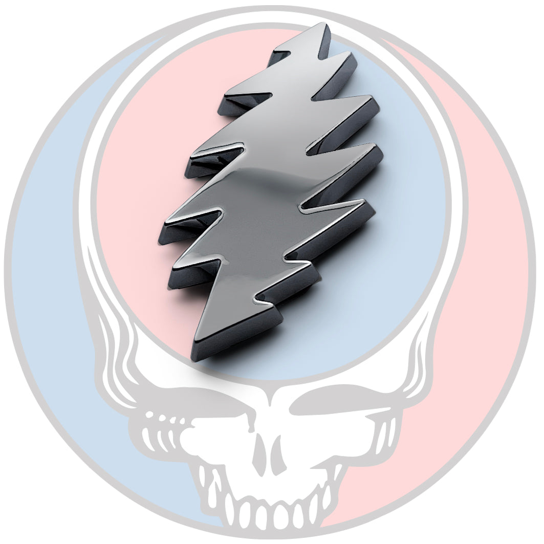the BOLT - Grateful Fred - Grateful Dead Chrome Bolt Emblem Badge