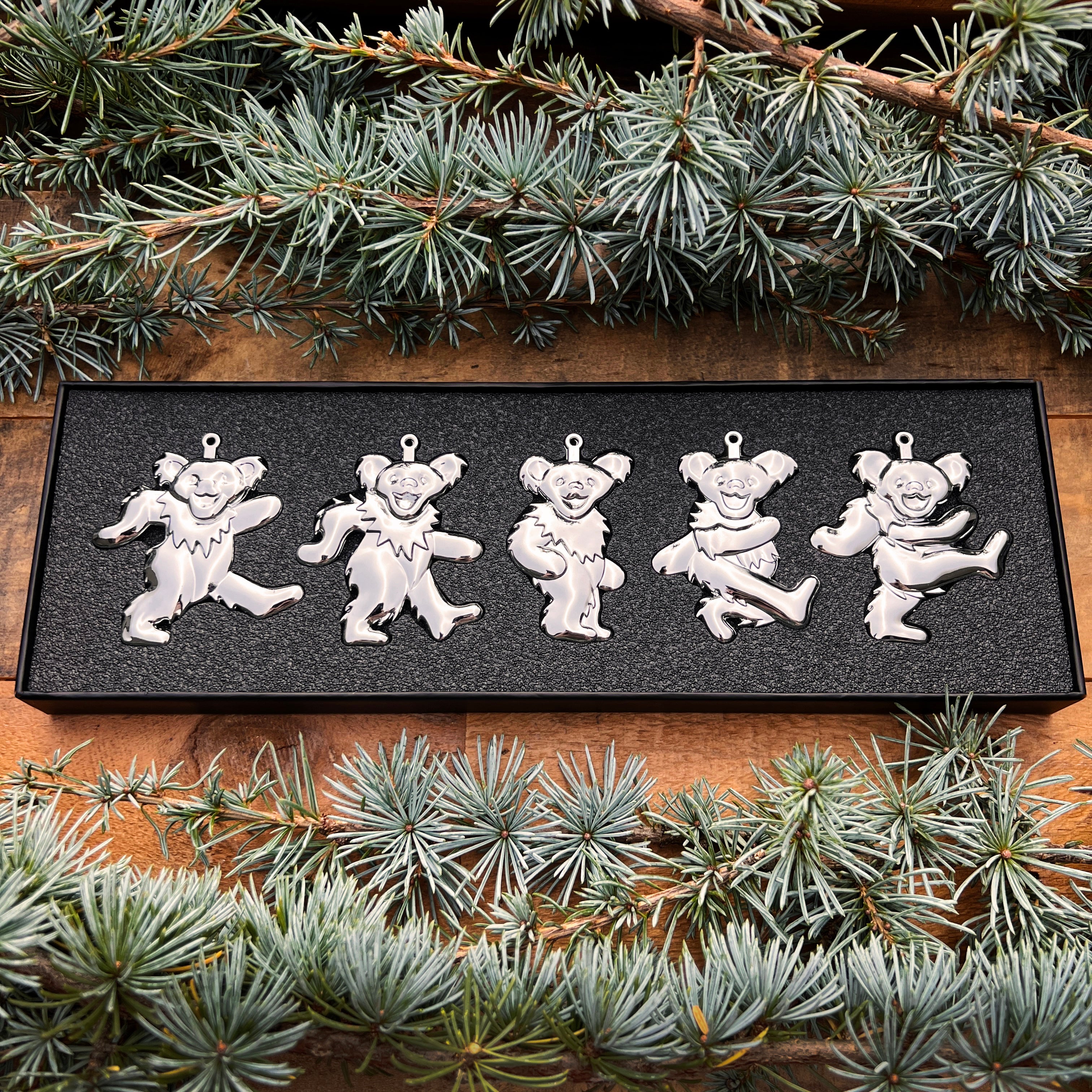 the 5 METAL BEARS ORNAMENT SET - Grateful Fred   - Ornament