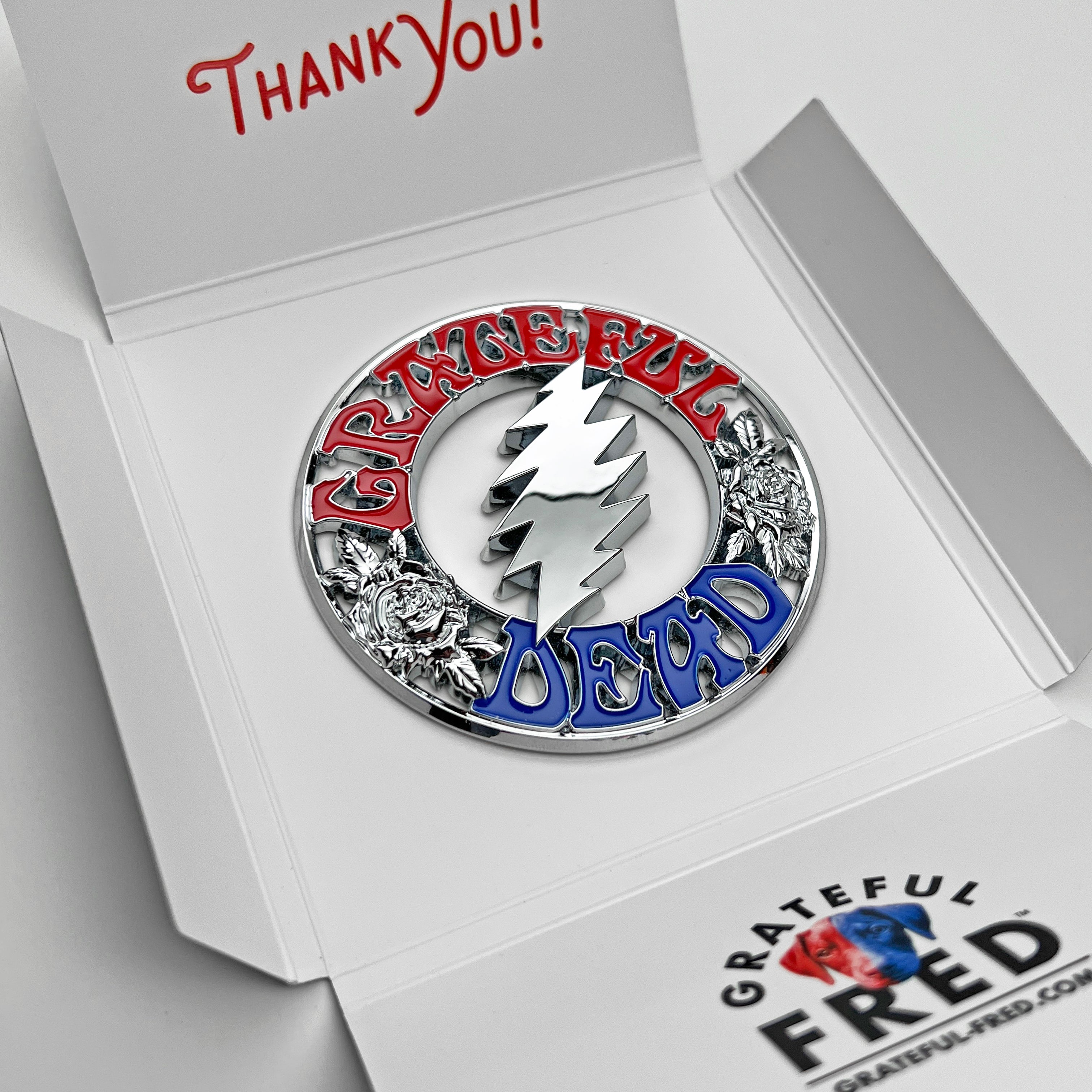 the BOLT & ROSES BADGE - Grateful Fred   - Badge