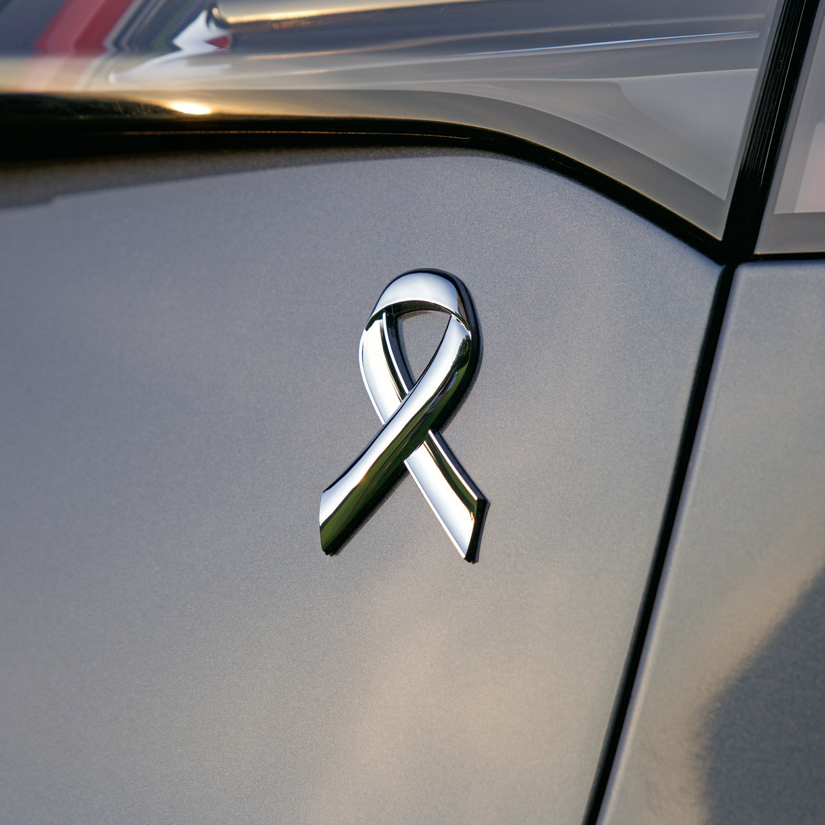 Fred Ribbon the CANCER RIBBON Chrome Badge | Grateful Fred