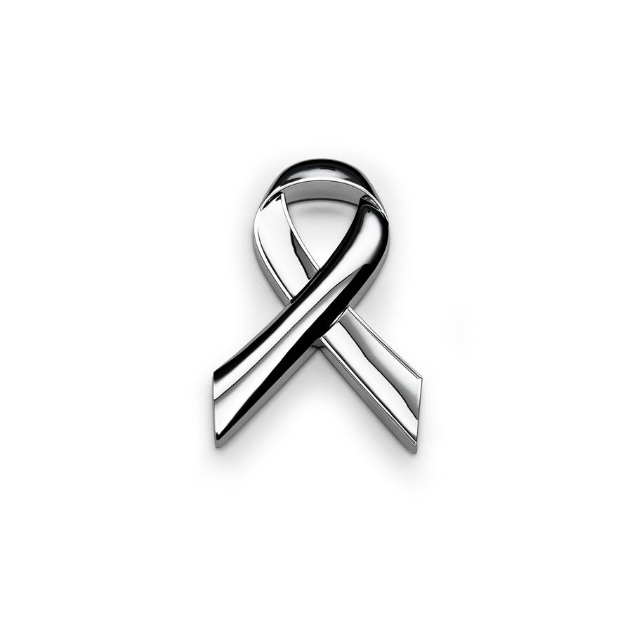 Fred Ribbon the CANCER RIBBON Chrome Badge | Grateful Fred