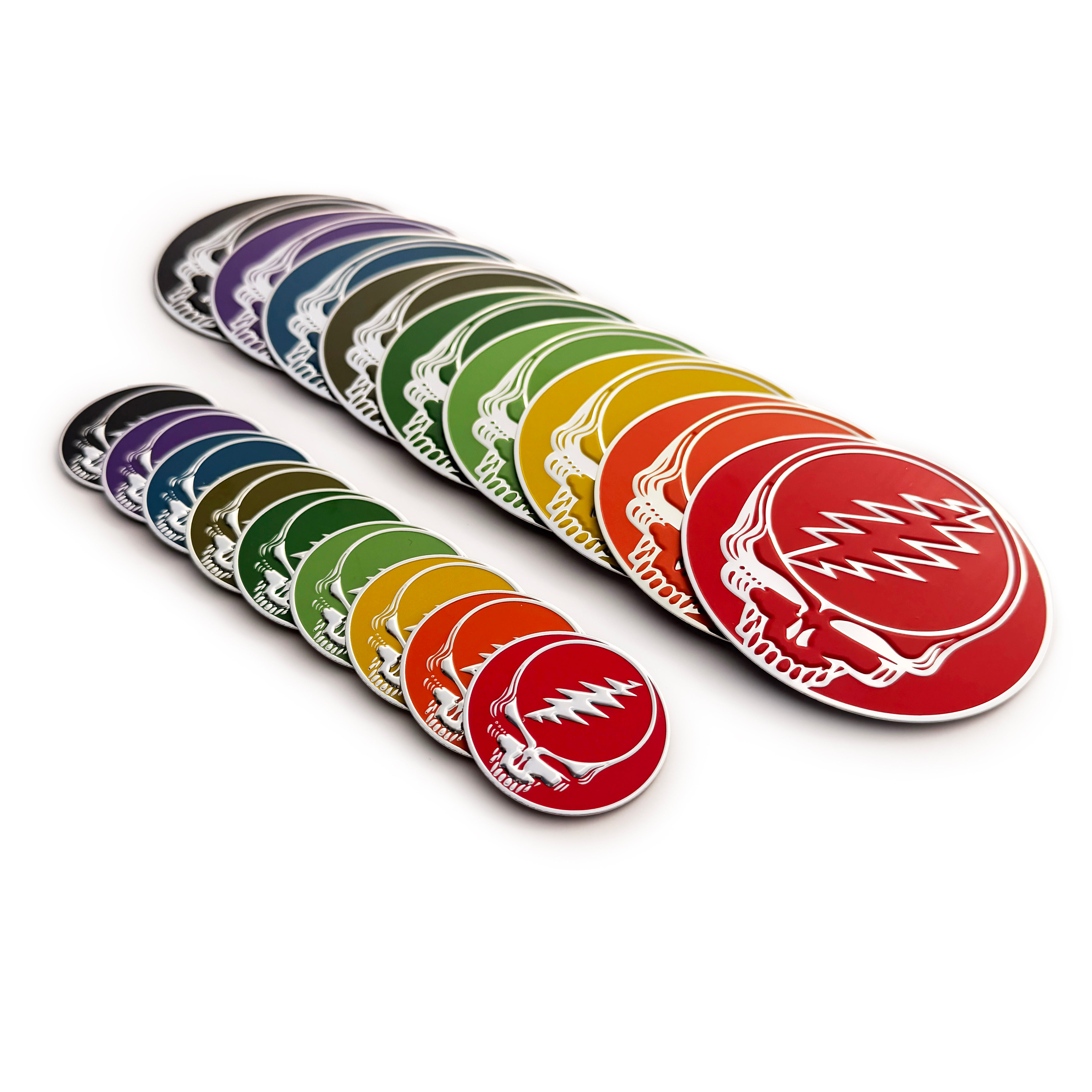 the COLOR STEALIE METAL STICKER - 2 PACK - Grateful Fred   - 