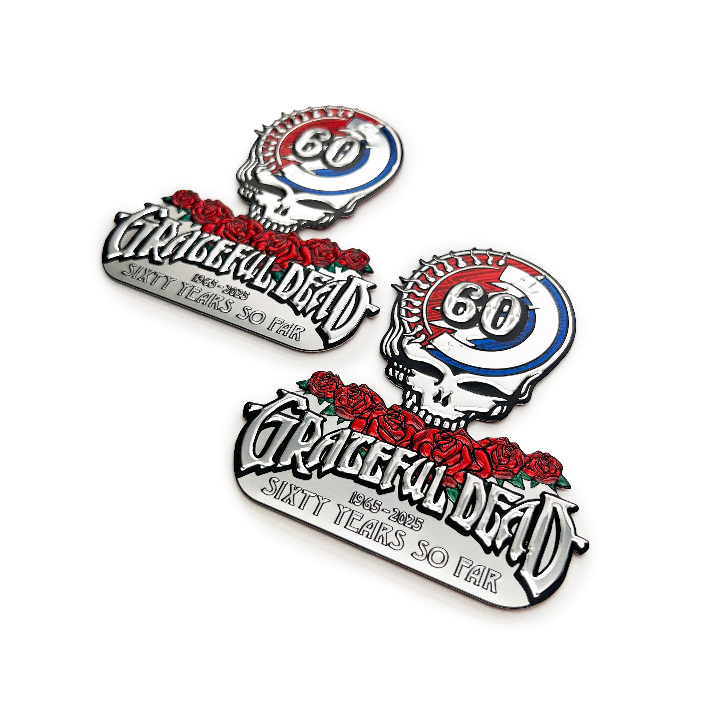 the GRATEFUL DEAD 60 METAL STICKER - 2 PACK
