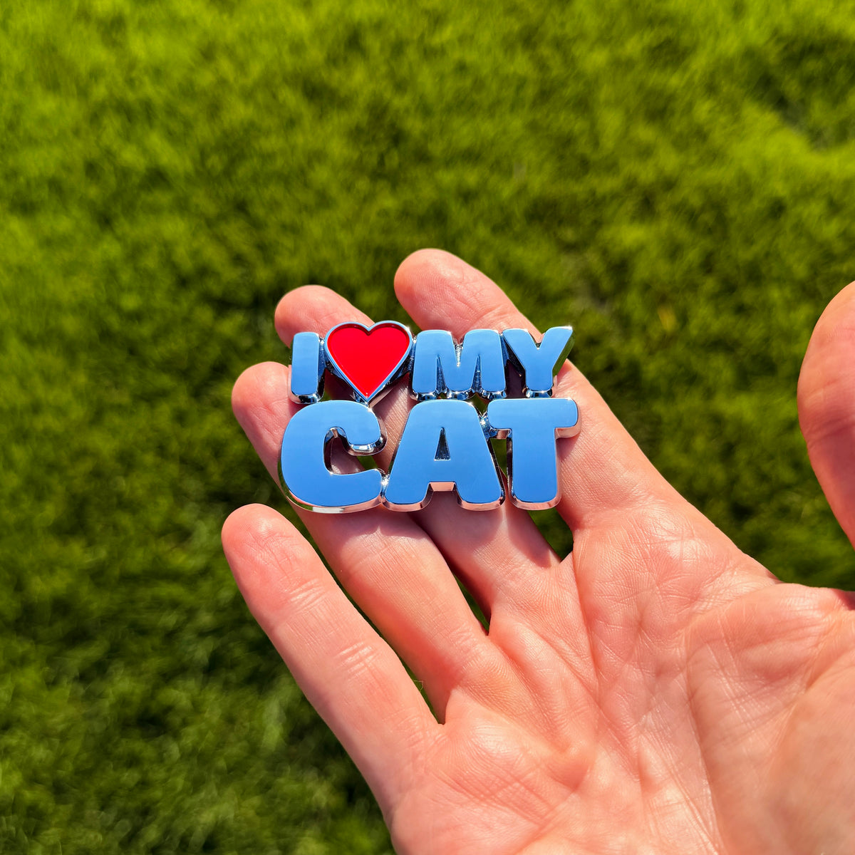 the I ♥️ MY CAT BADGE - Grateful Fred   - 