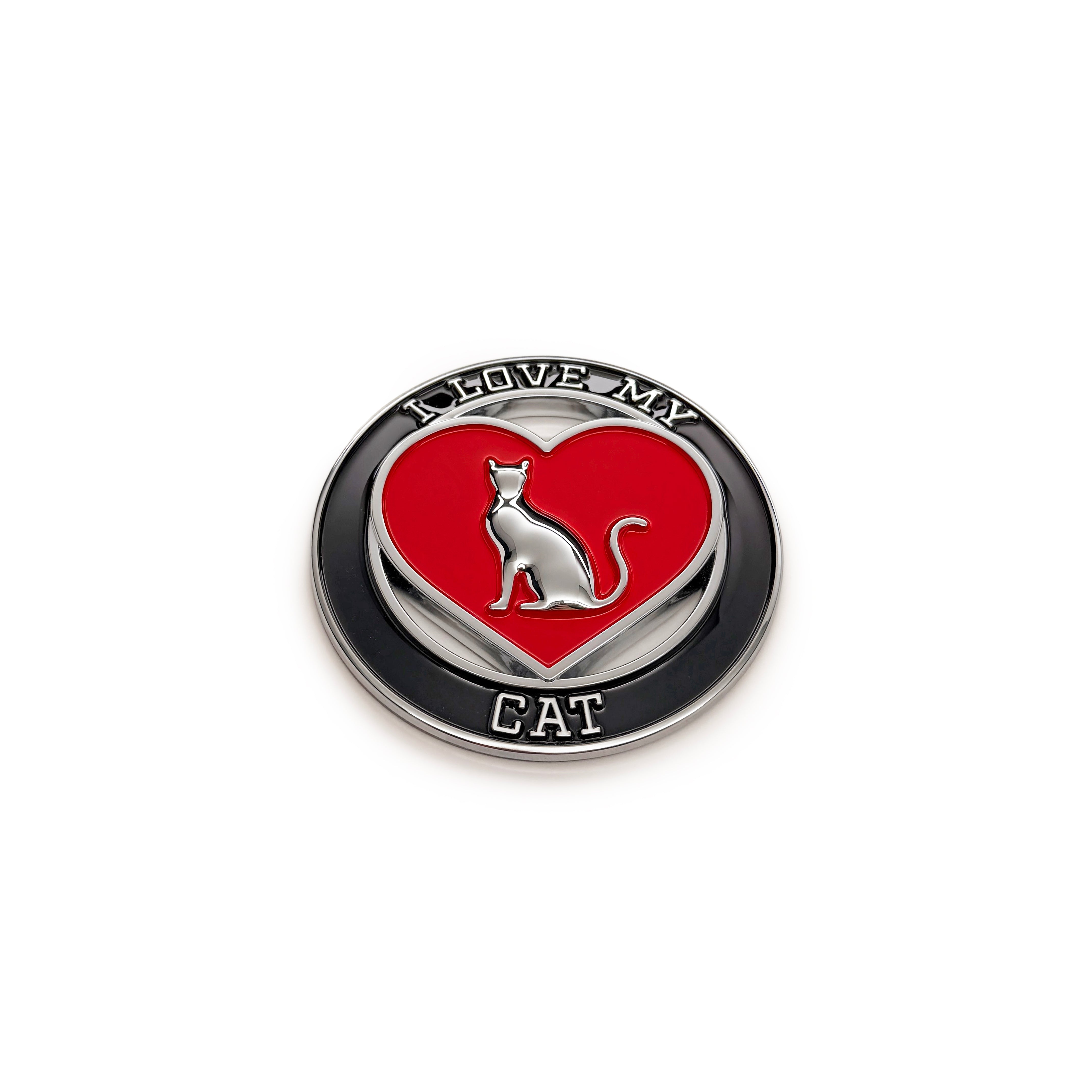 the I LOVE MY CAT (ROUND) BADGE - Grateful Fred   - 