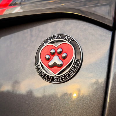 the I LOVE MY GERMAN SHEPHERD BADGE