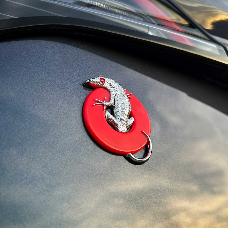 the LIZARD DONUT Chrome Car Badge | Grateful Fred