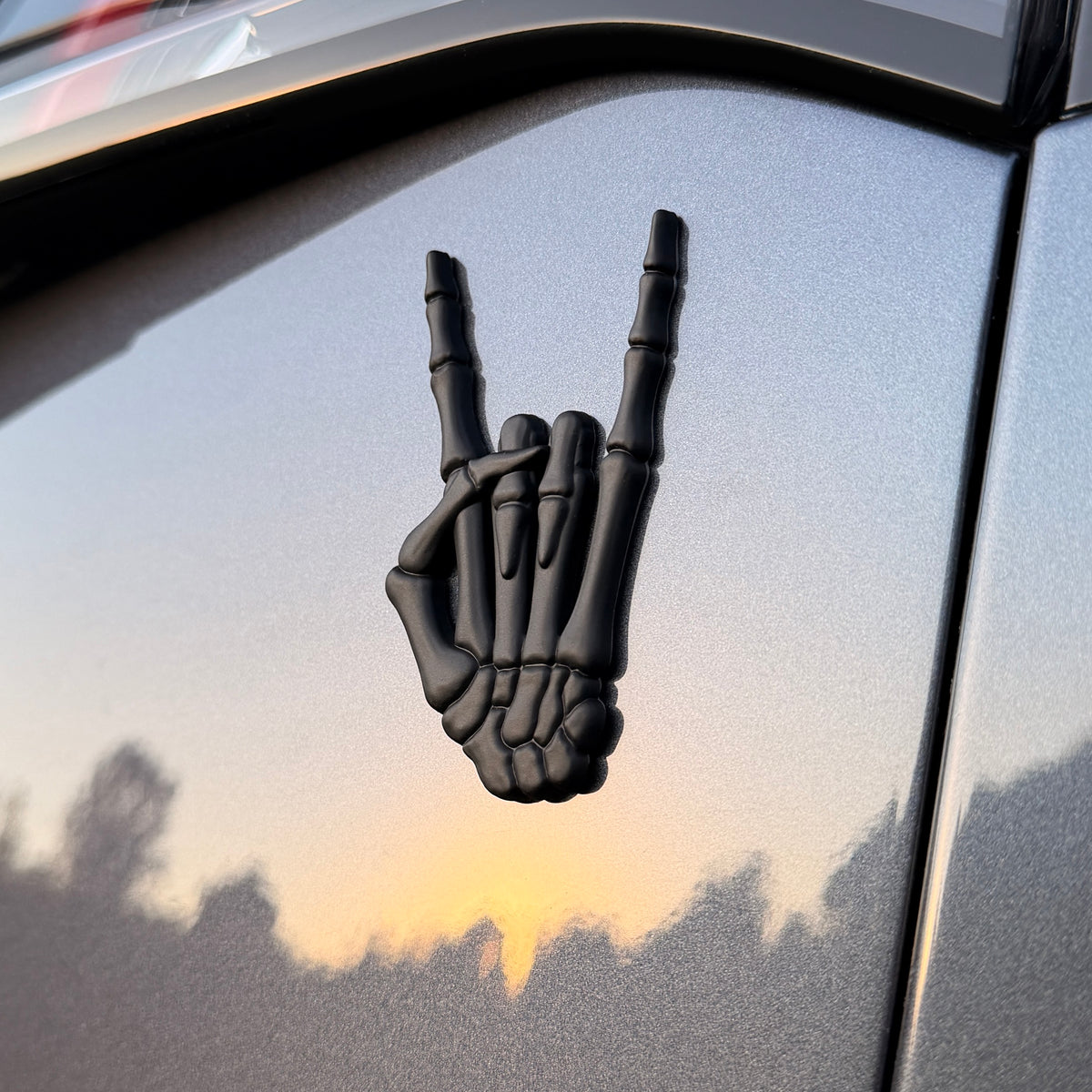 the SKELETON METAL HORNS BADGE - Grateful Fred   - 