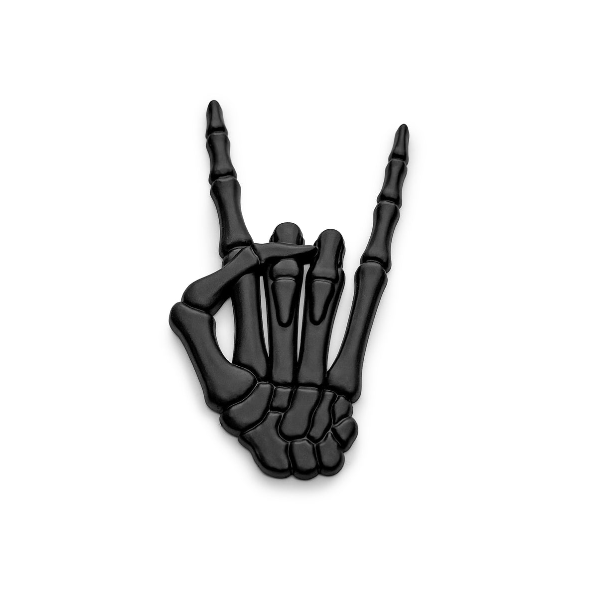 the SKELETON METAL HORNS BADGE - Grateful Fred   - 