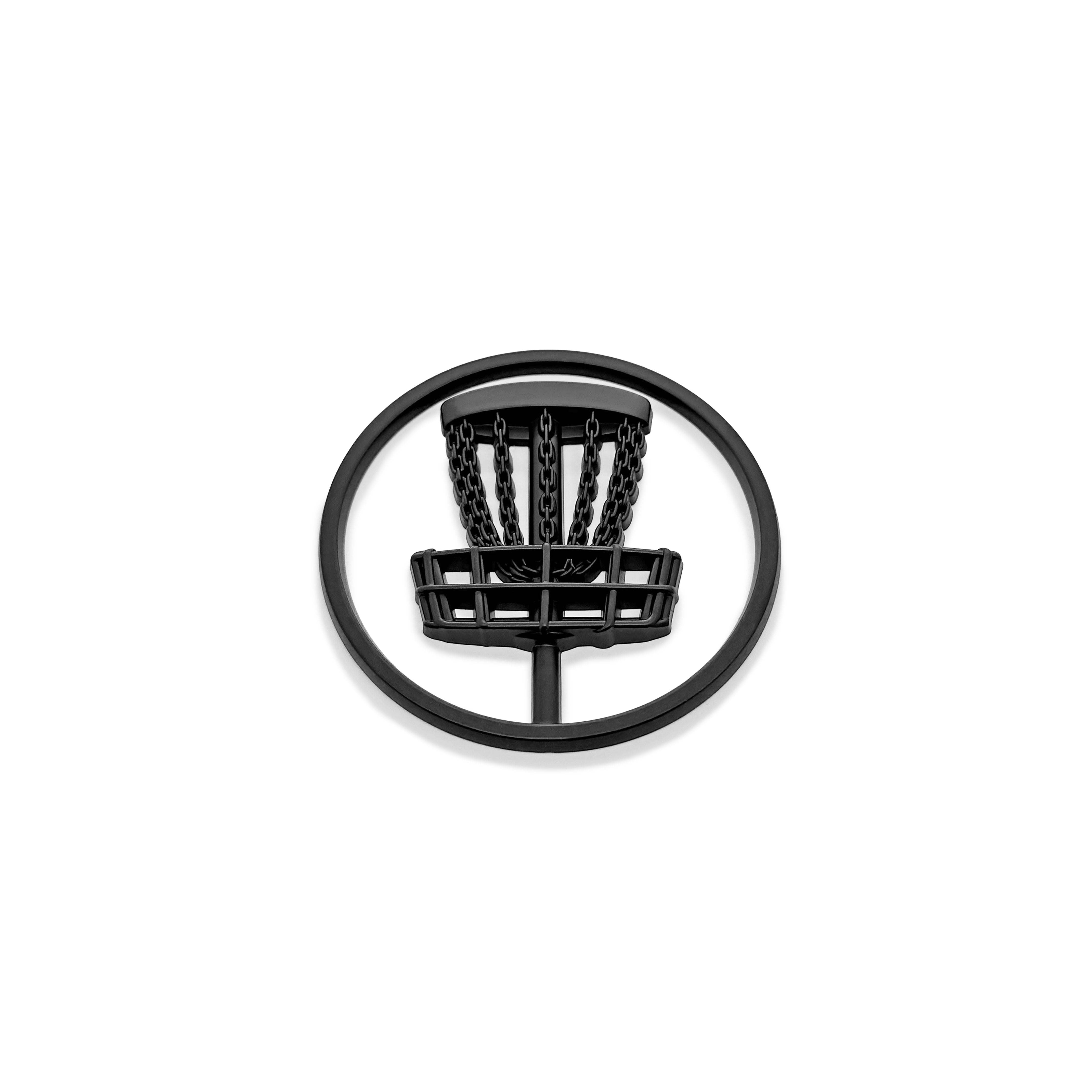 the MATTE BLACK DISC GOLF BADGE