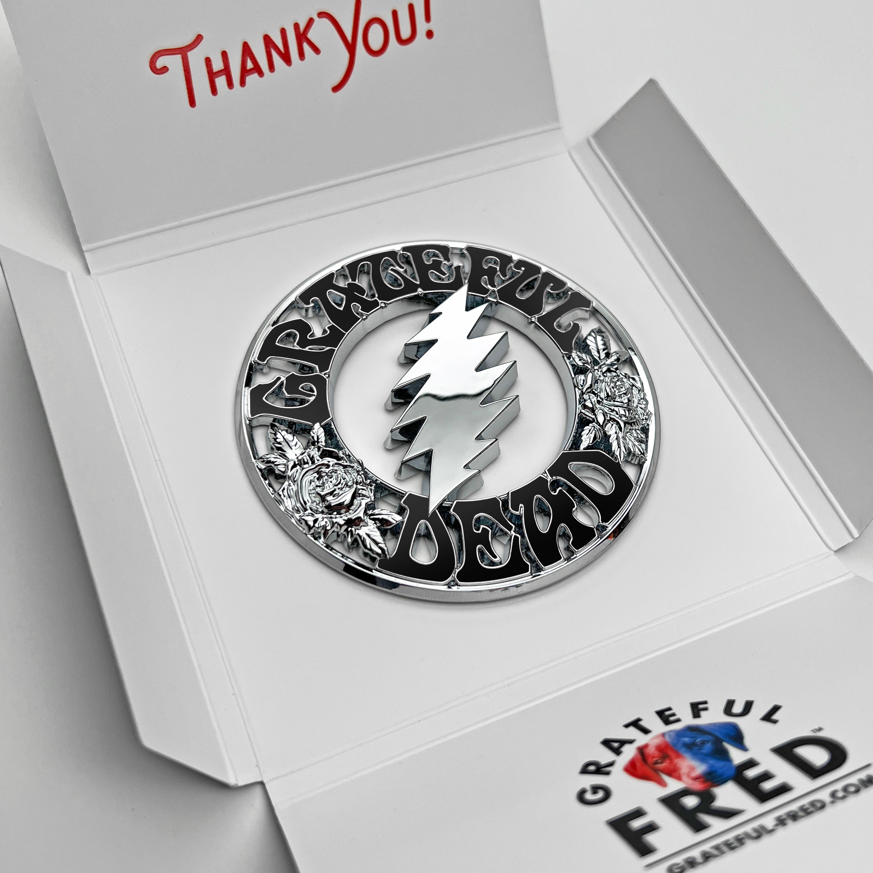 the BOLT & ROSES BADGE - Grateful Fred   - Badge