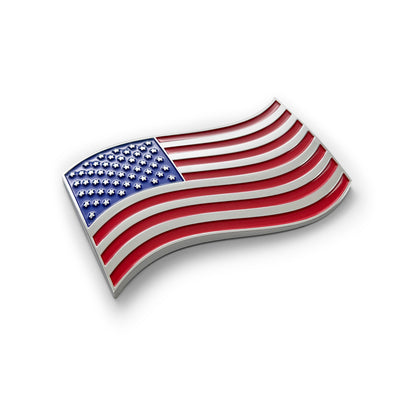 the WAVY AMERICAN FLAG BADGE