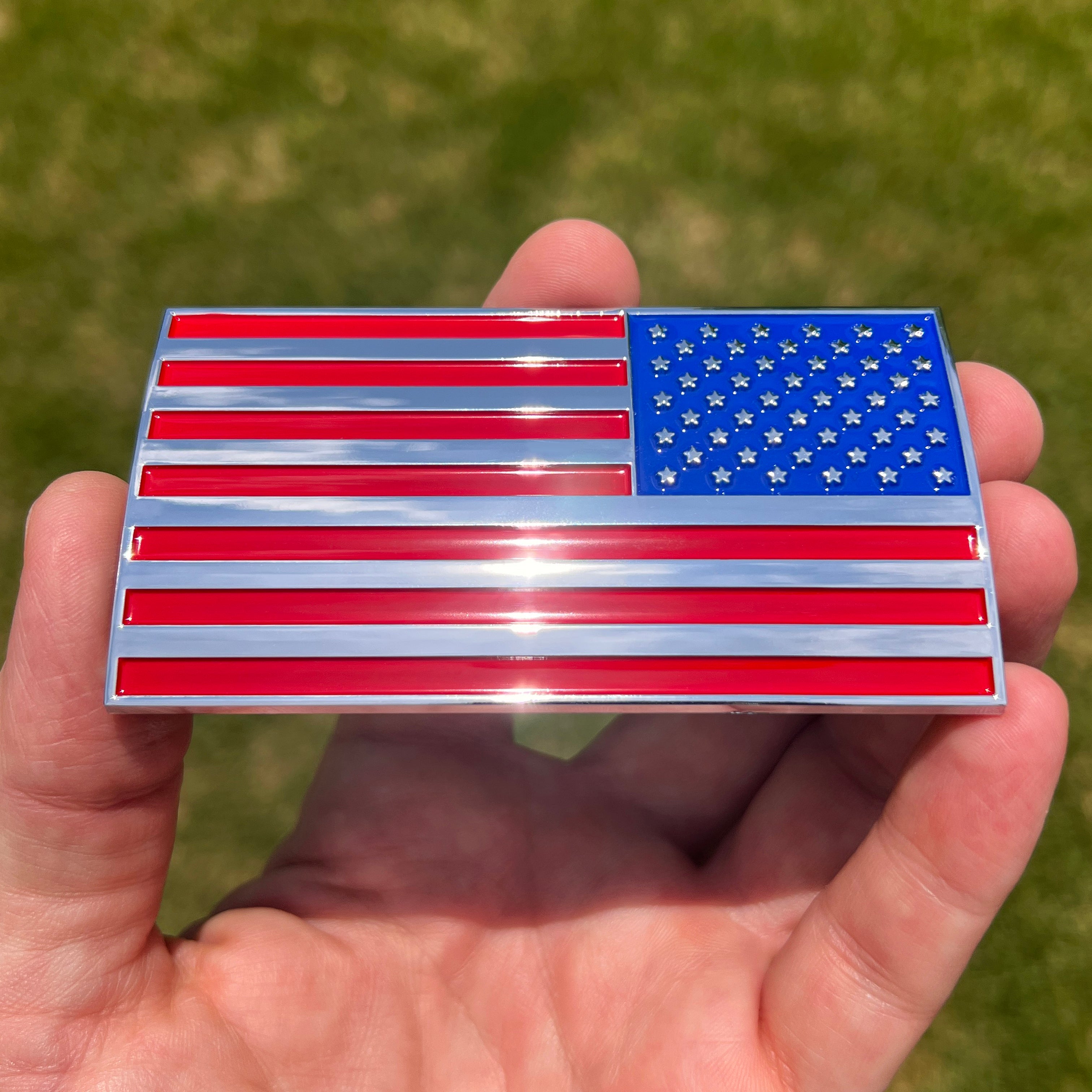 the AMERICAN FLAG BADGE - RIGHT FACING - Grateful Fred   - Badge