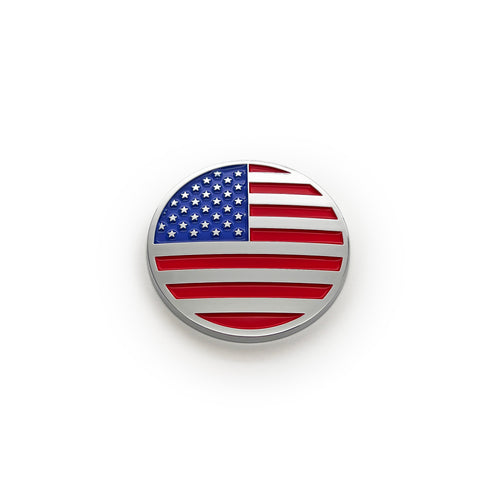 the ROUND USA FLAG BADGE