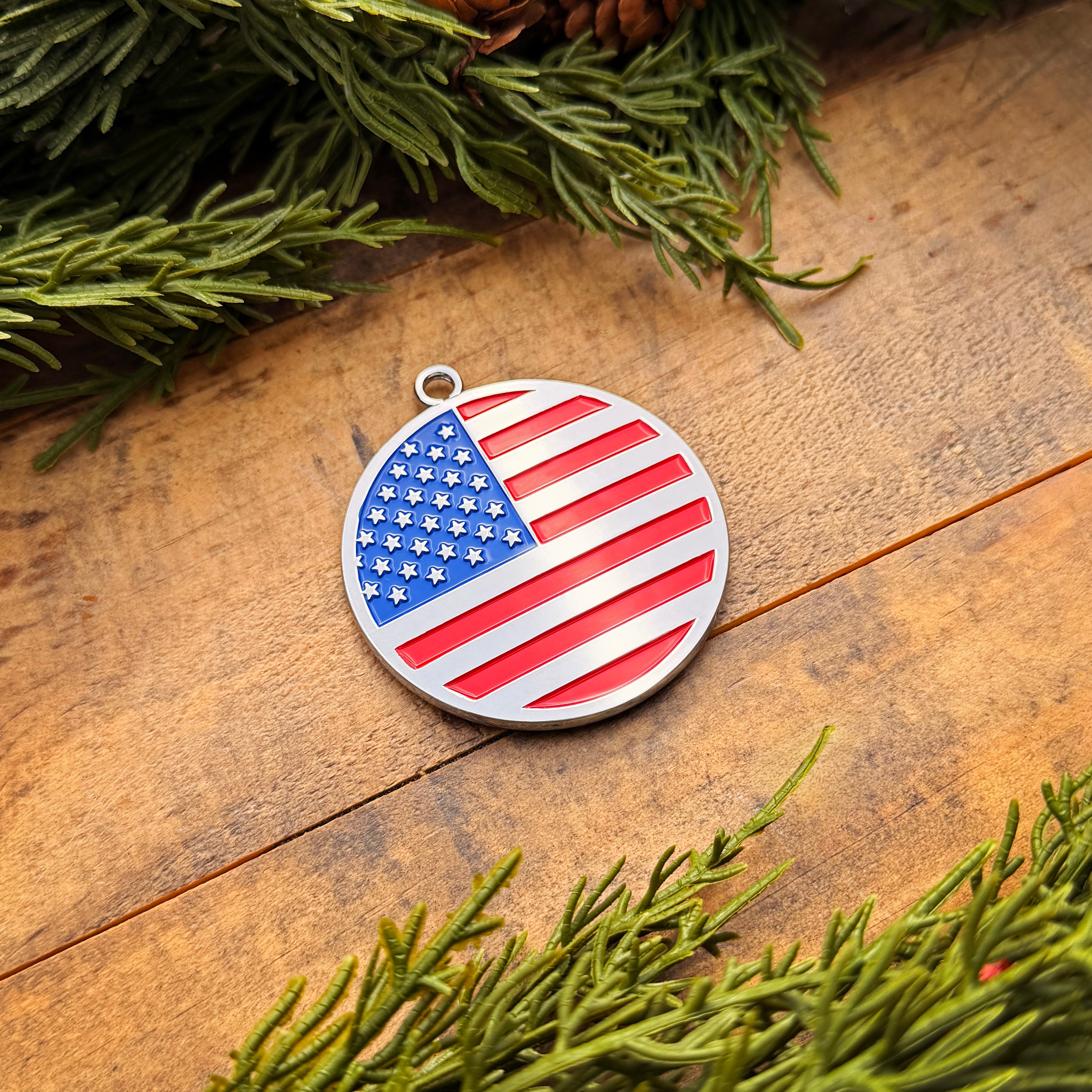 the ROUND USA ORNAMENT - Grateful Fred   - Ornament