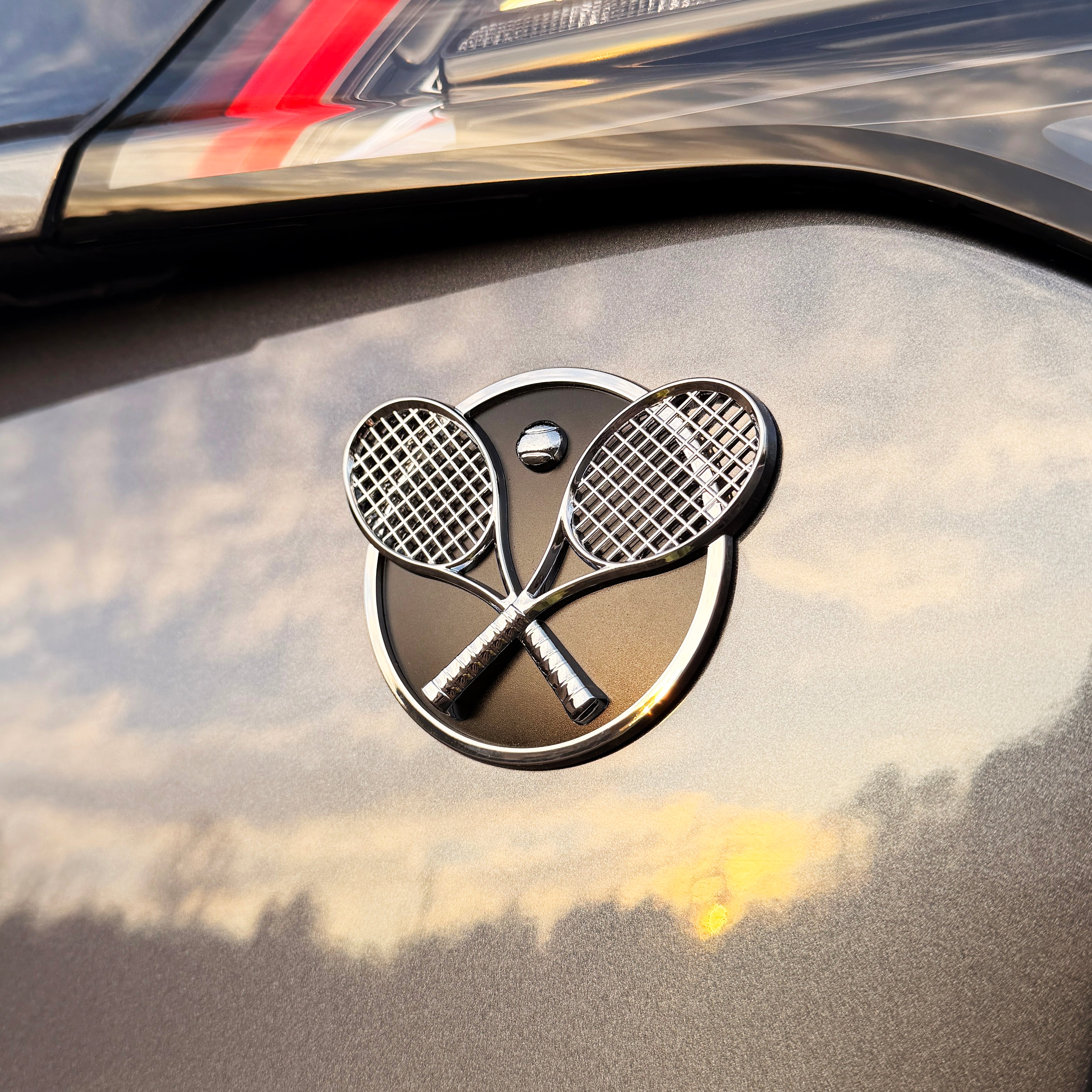 the TENNIS Chrome Car Badge | Grateful Fred