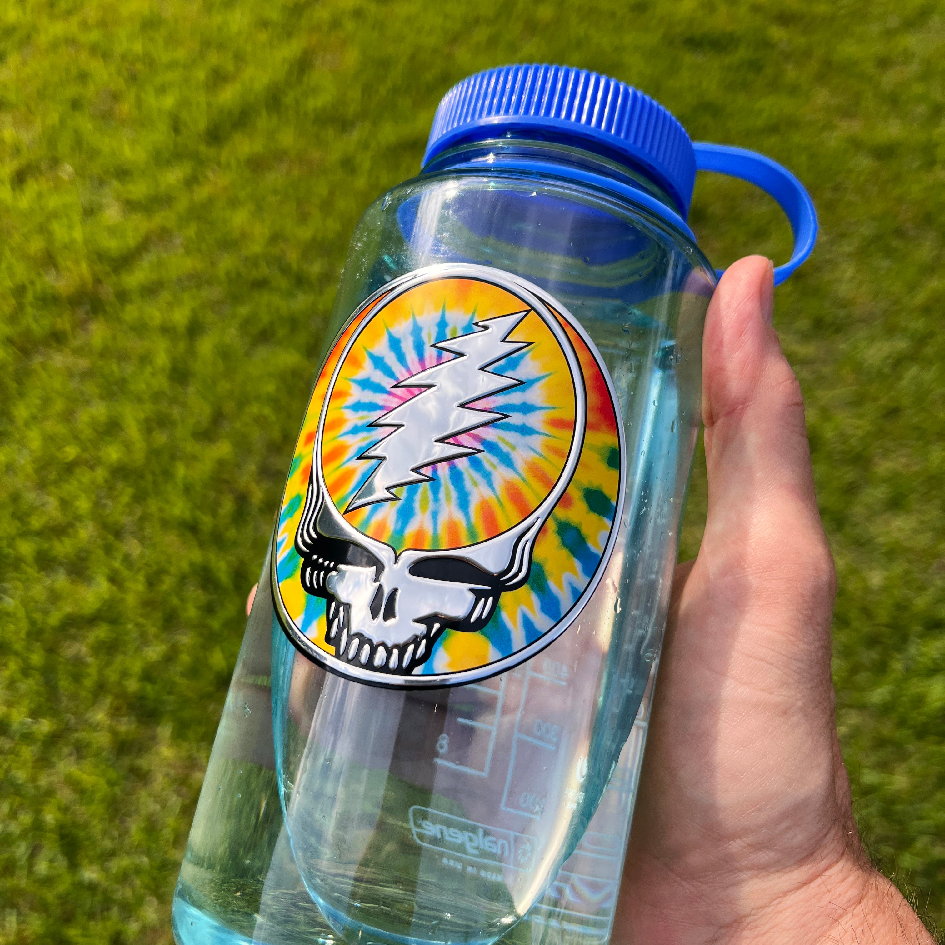 the TIE DYE STEALIE BOTTLE BADGE - 2 PACK