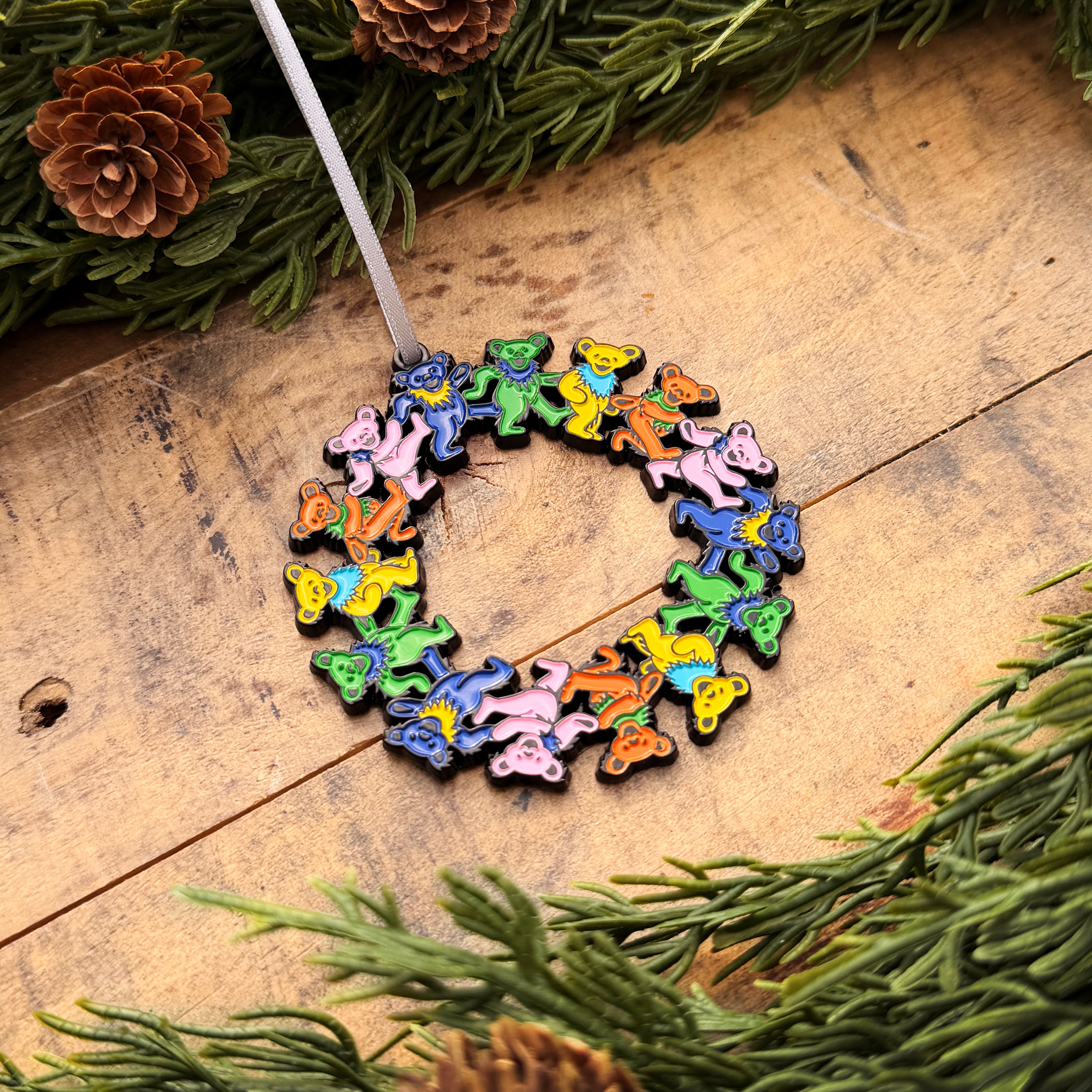 the WREATH OF BEARS ENAMEL ORNAMENT