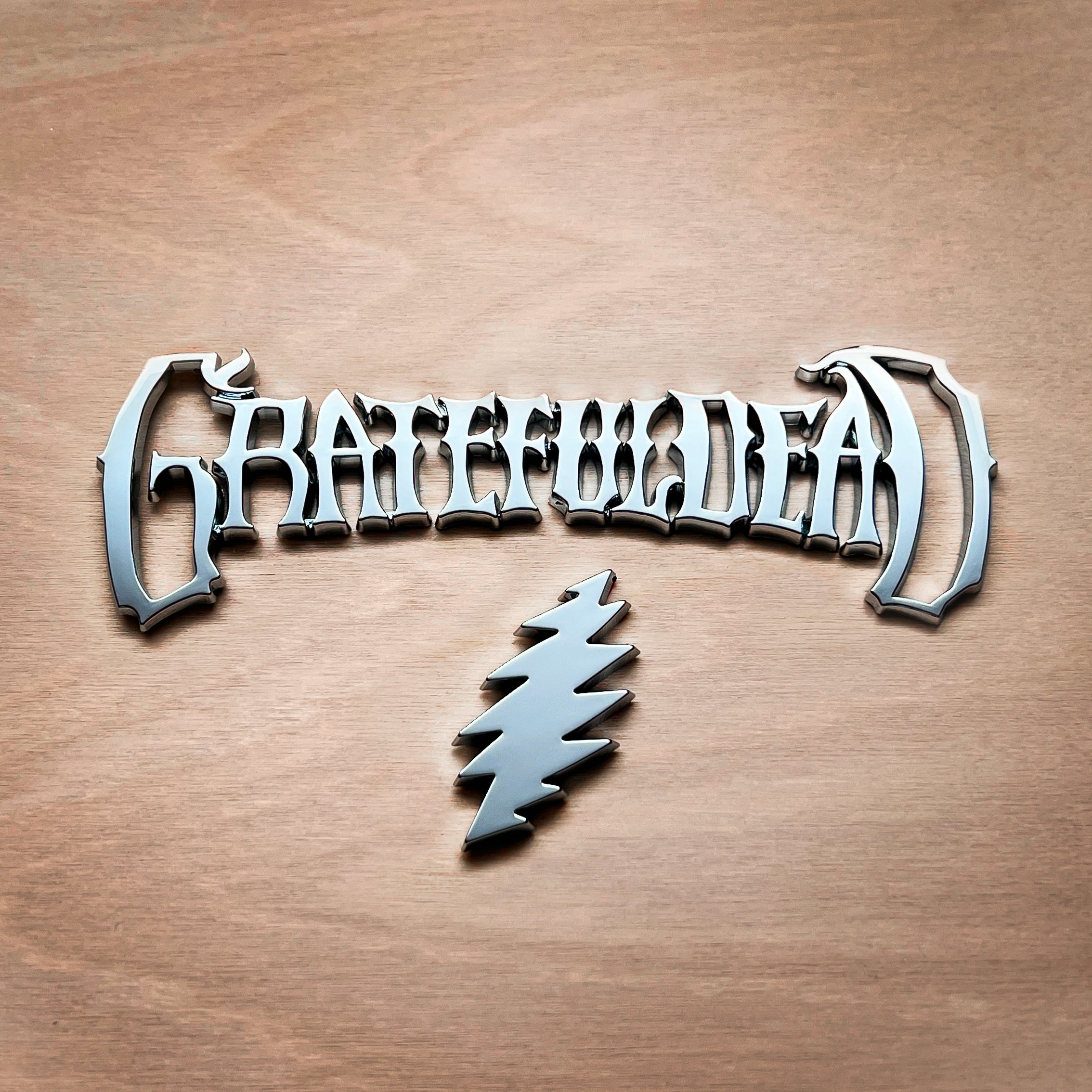 the GRATEFUL DEAD LOGO BADGE & BOLT BUNDLE - Grateful Fred   - Vehicle Emblems & Hood Ornaments