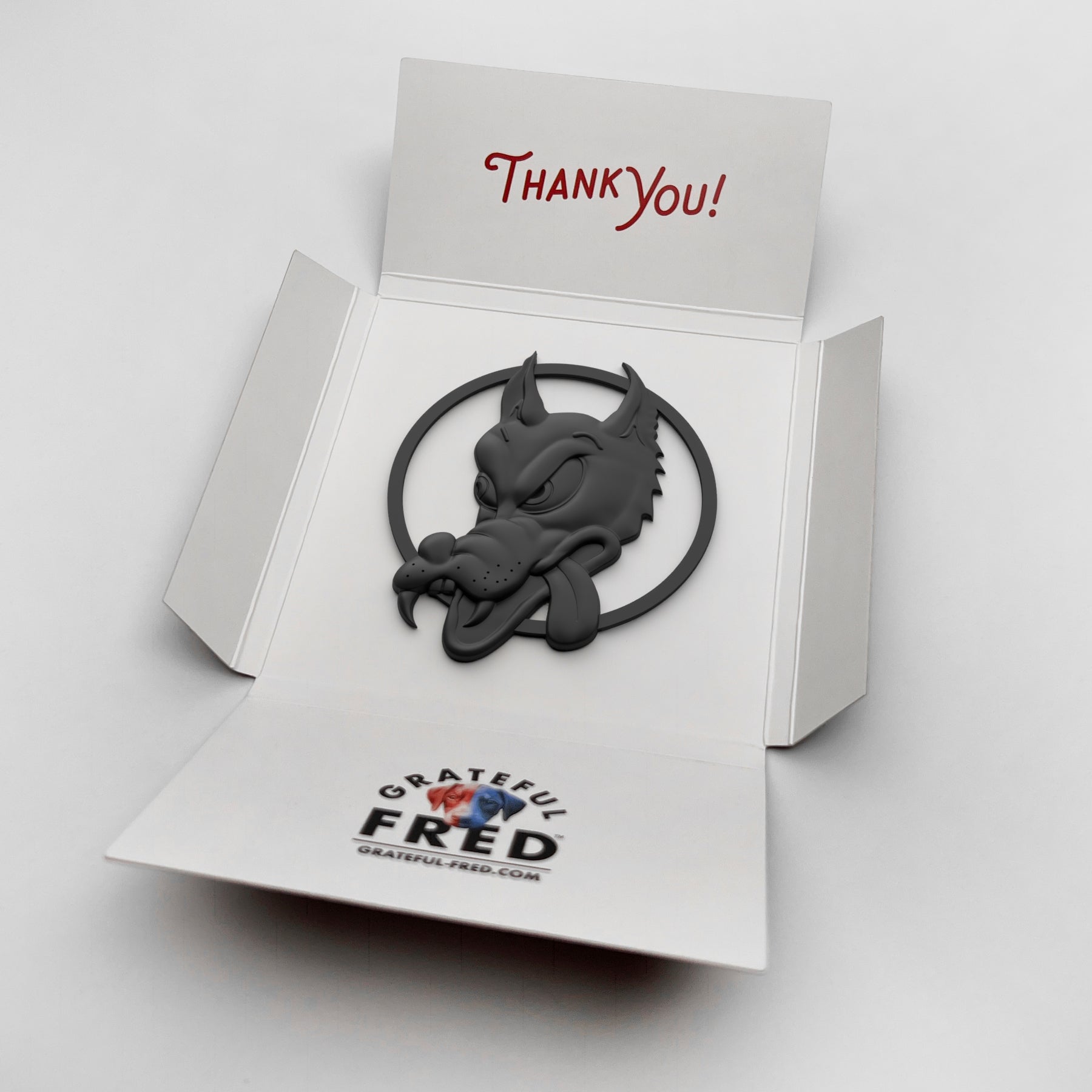 the WOLF BADGE - Grateful Fred   - Vehicle Emblems & Hood Ornaments