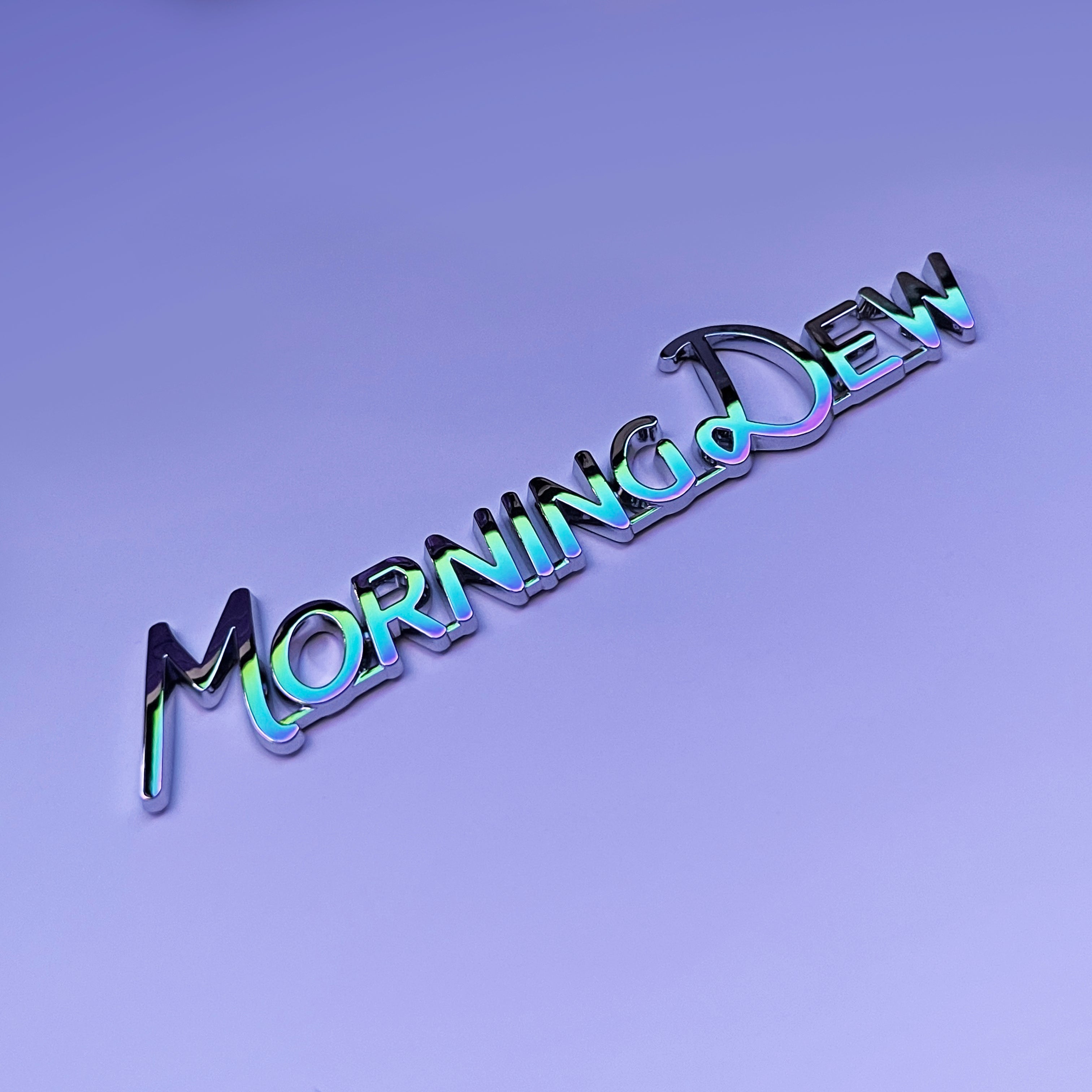 the MORNING DEW BADGE - Grateful Fred   - Vehicle Emblems & Hood Ornaments