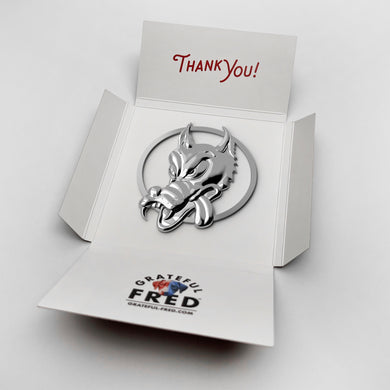the WOLF BADGE - Grateful Fred   - Vehicle Emblems & Hood Ornaments